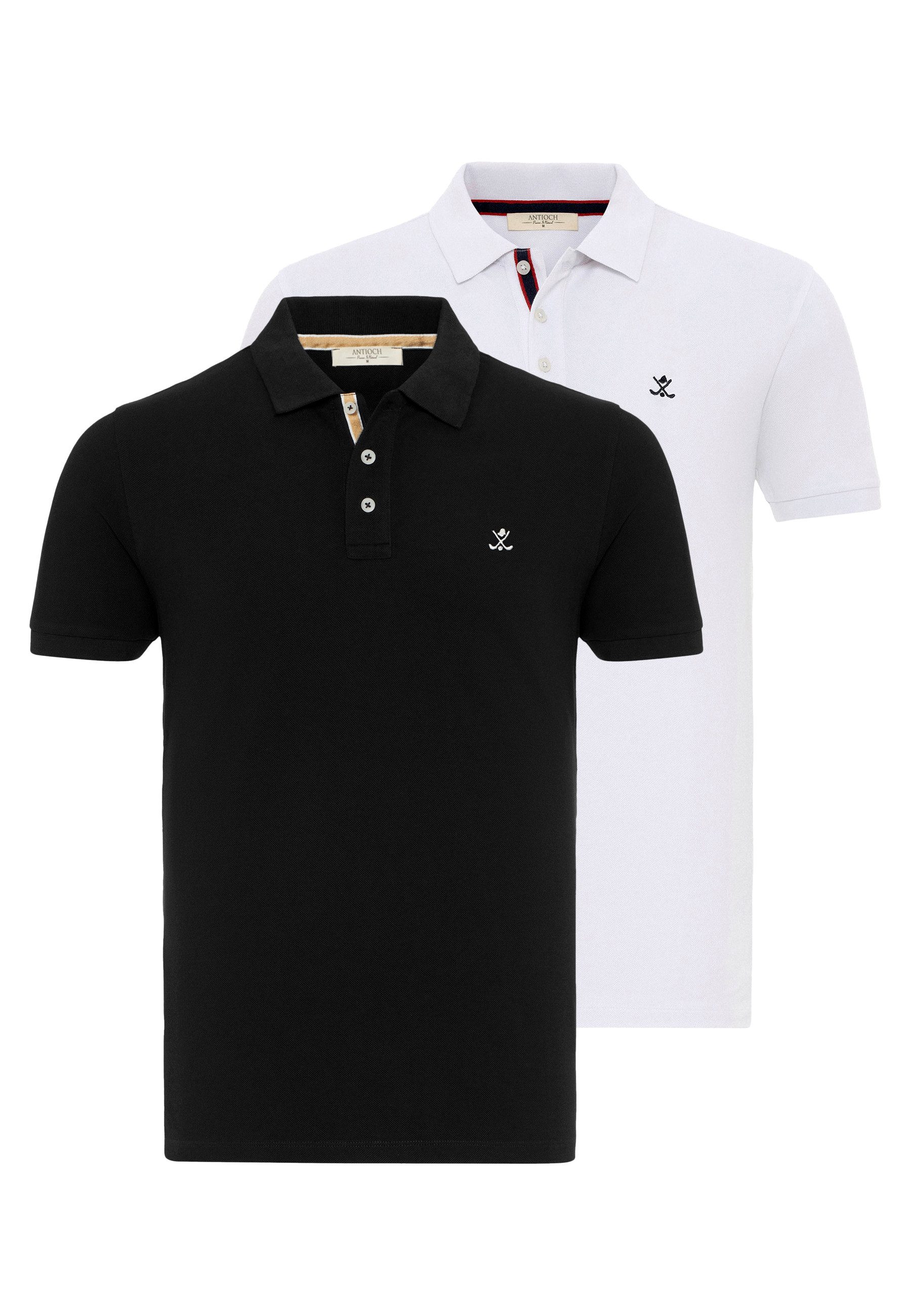 Antioch  T-Shirts & Poloshirts Beau Polo Neck 2 Pack Regular Fit T-Shirt günstig online kaufen