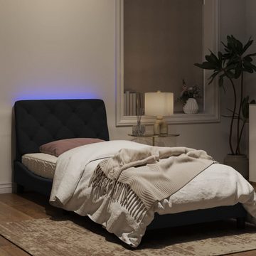 vidaXL Bett Bettgestell mit LED Schwarz 90x190 cm Samt