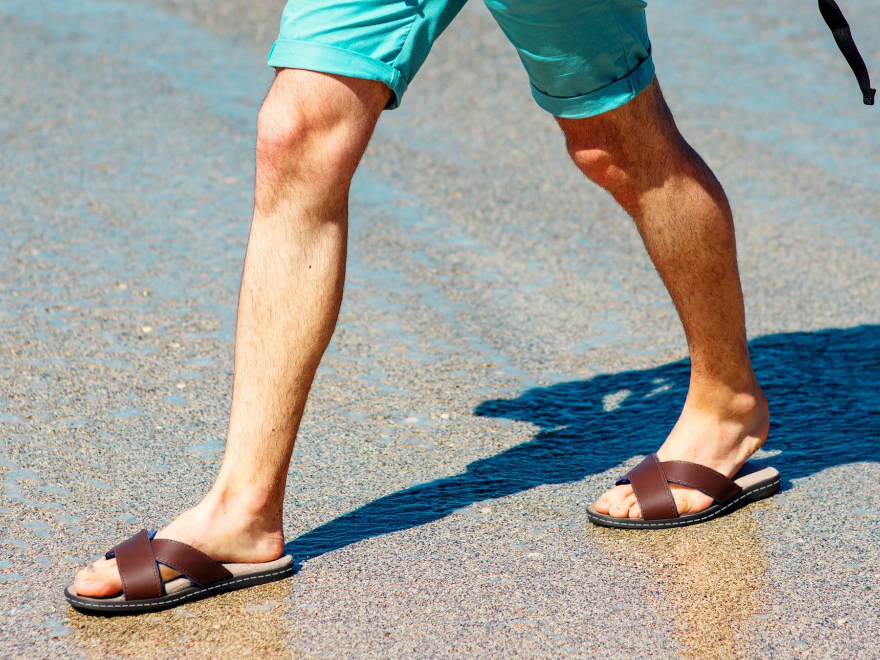 TIESTRA Herren Leder-Sandalen mit Klettverschluss,Offener Zeh,Weiche günstig online kaufen
