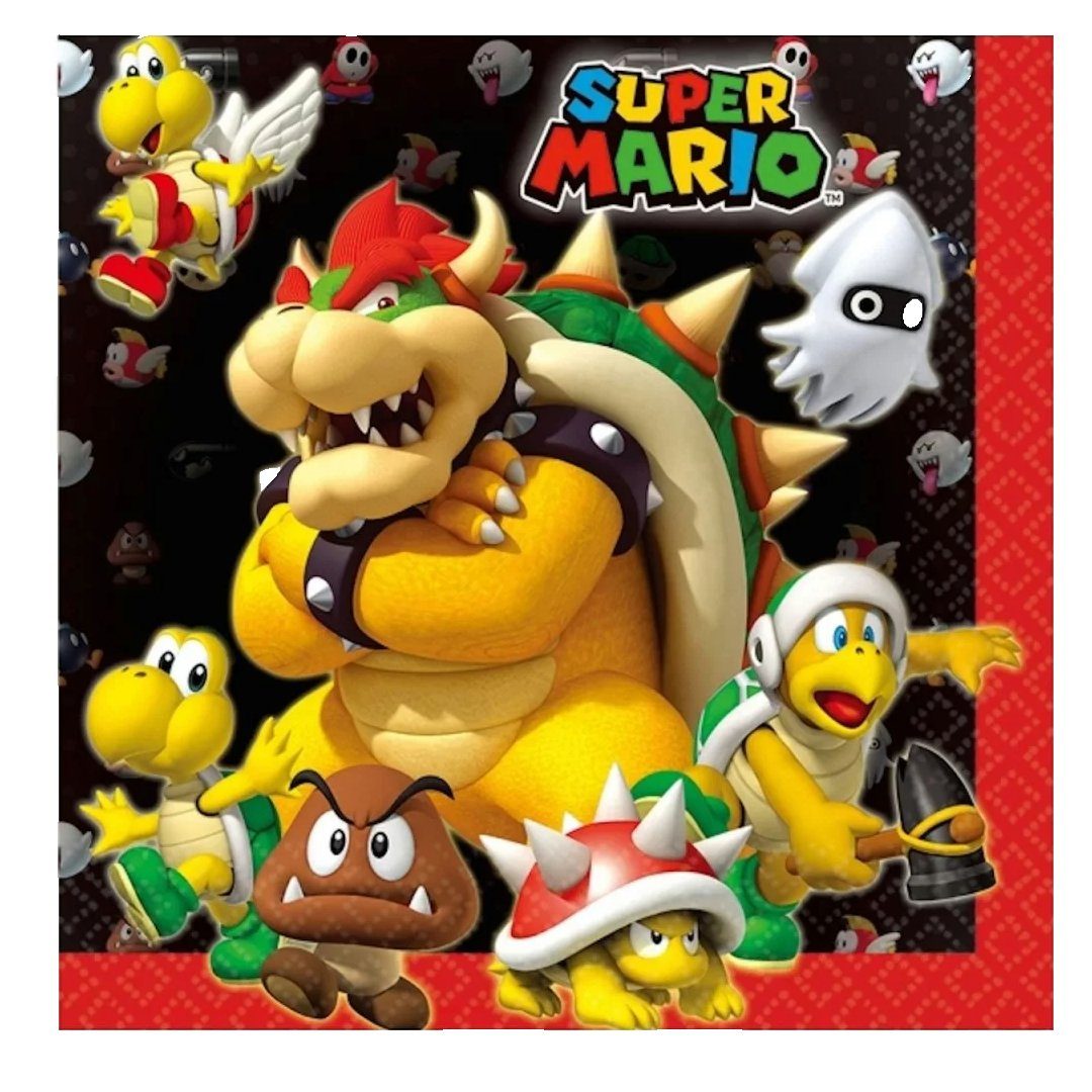 Super Set Partyset 36tlg. Mario Kinder Deko Einweggeschirr-Set (36-tlg) Super Geburtstag Mario