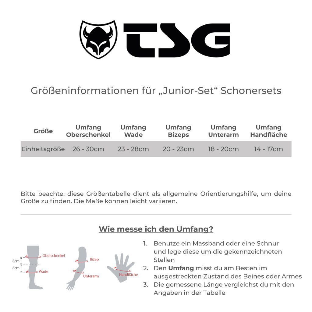 TSG Protektoren-Set Junior-Set (mit Knieschutz, mit Ellenbogenschutz, mit Handgelenkschutz), für Kinder