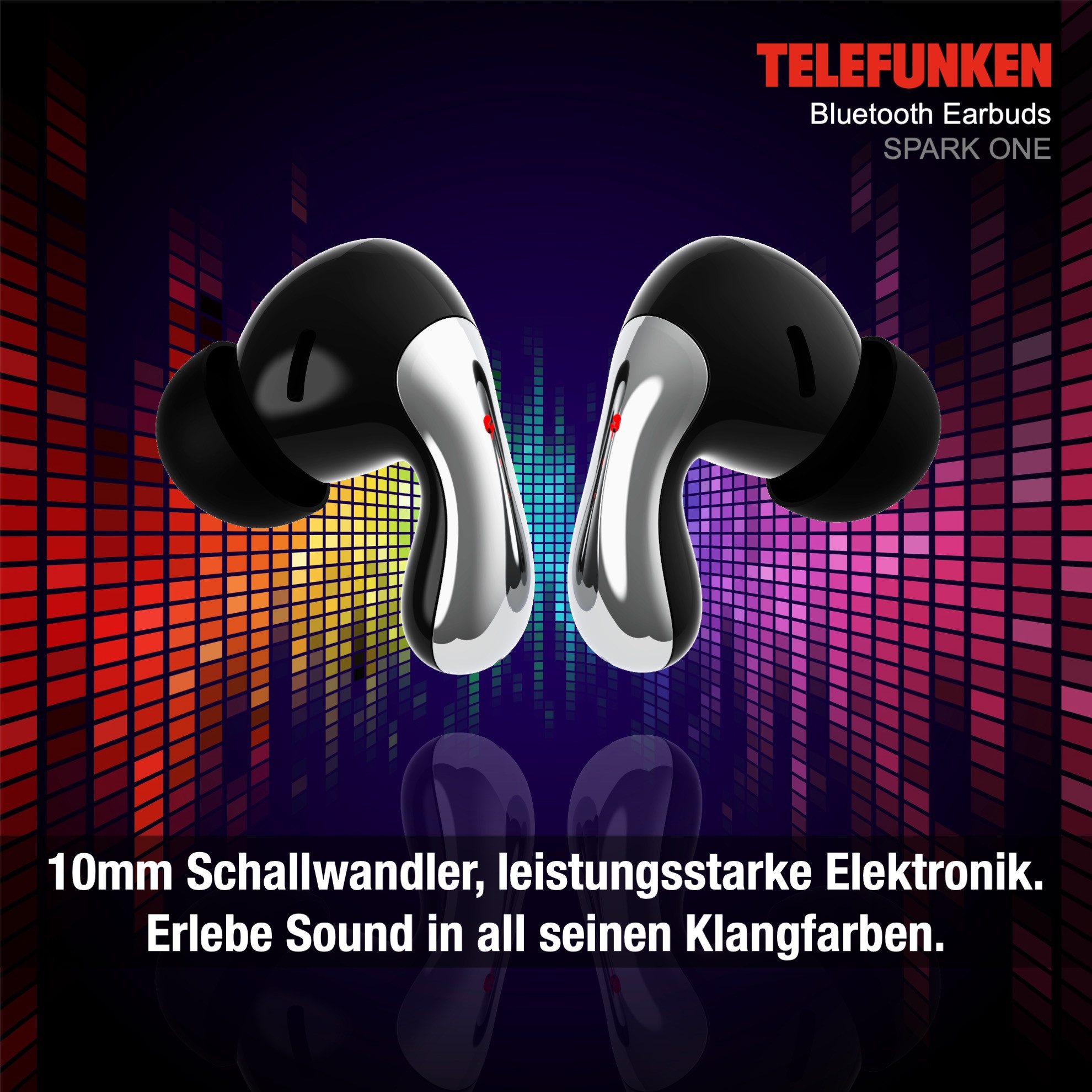 Telefunken SPARK ONE wireless In-Ear-Kopfhörer (Bluetooth, Kabellos, wasserabweisend, Unisex)