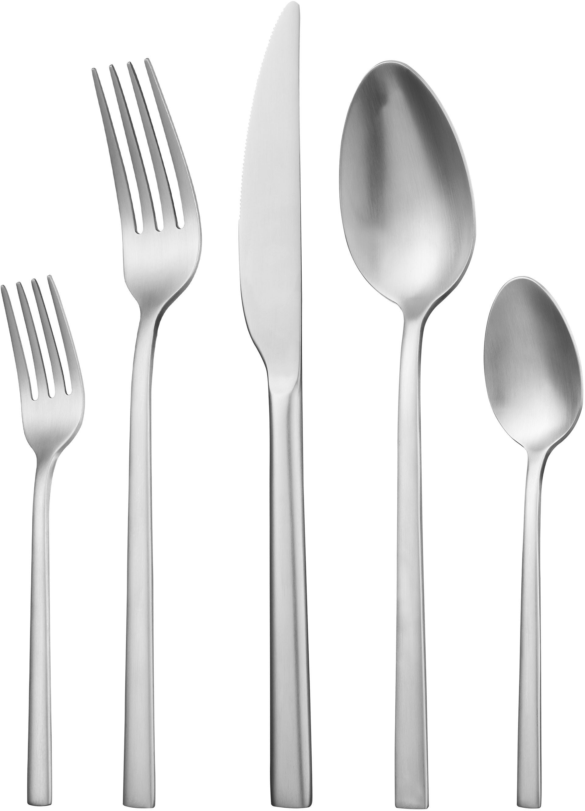 Hanseatic Besteck-Set SMART, wahlweise in glänzender oder matter Optik (30-tlg), 6 Personen, Edelstahl 18/10, leichtes und minimalistisches Design