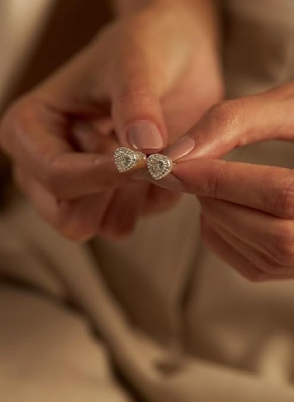 Einzelstück Ohrstecker-Set Ohrstecker mit funkelndem Herz 925 Sterling Silber