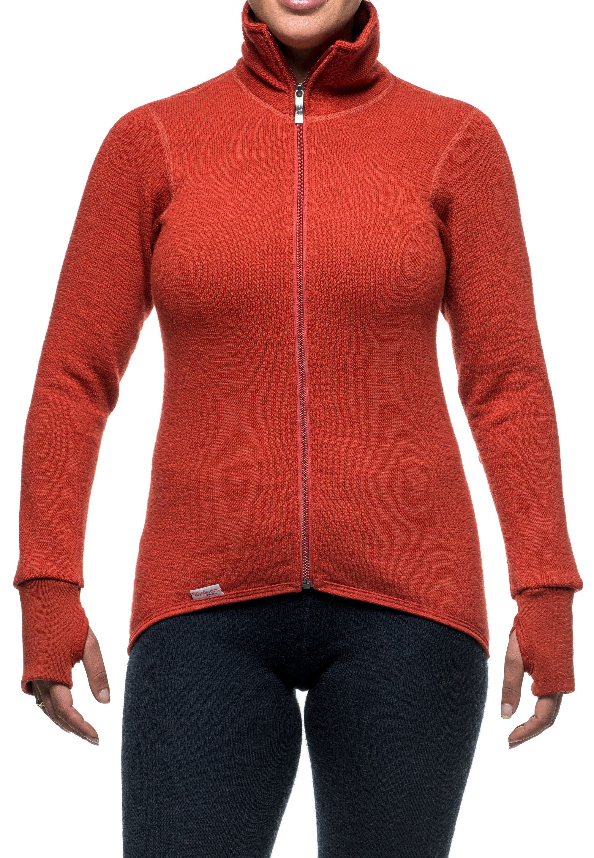 Woolpower Strickjacke Jacket 400 mit praktischen Daumenlöchern