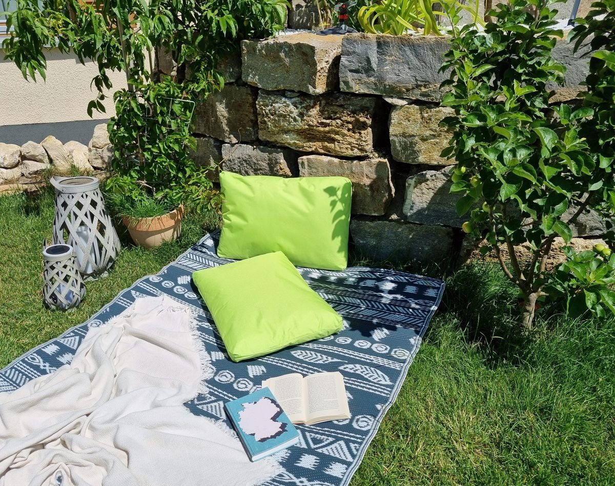 Outdoor geeignet Grün Lounge Lotus-Effekt, & Außen Robust, 40x60cm Kissen Dekokissen XL Wasserfest, für mit JACK Füllung Dekokissen Strapazierfähig, Innen inkl.