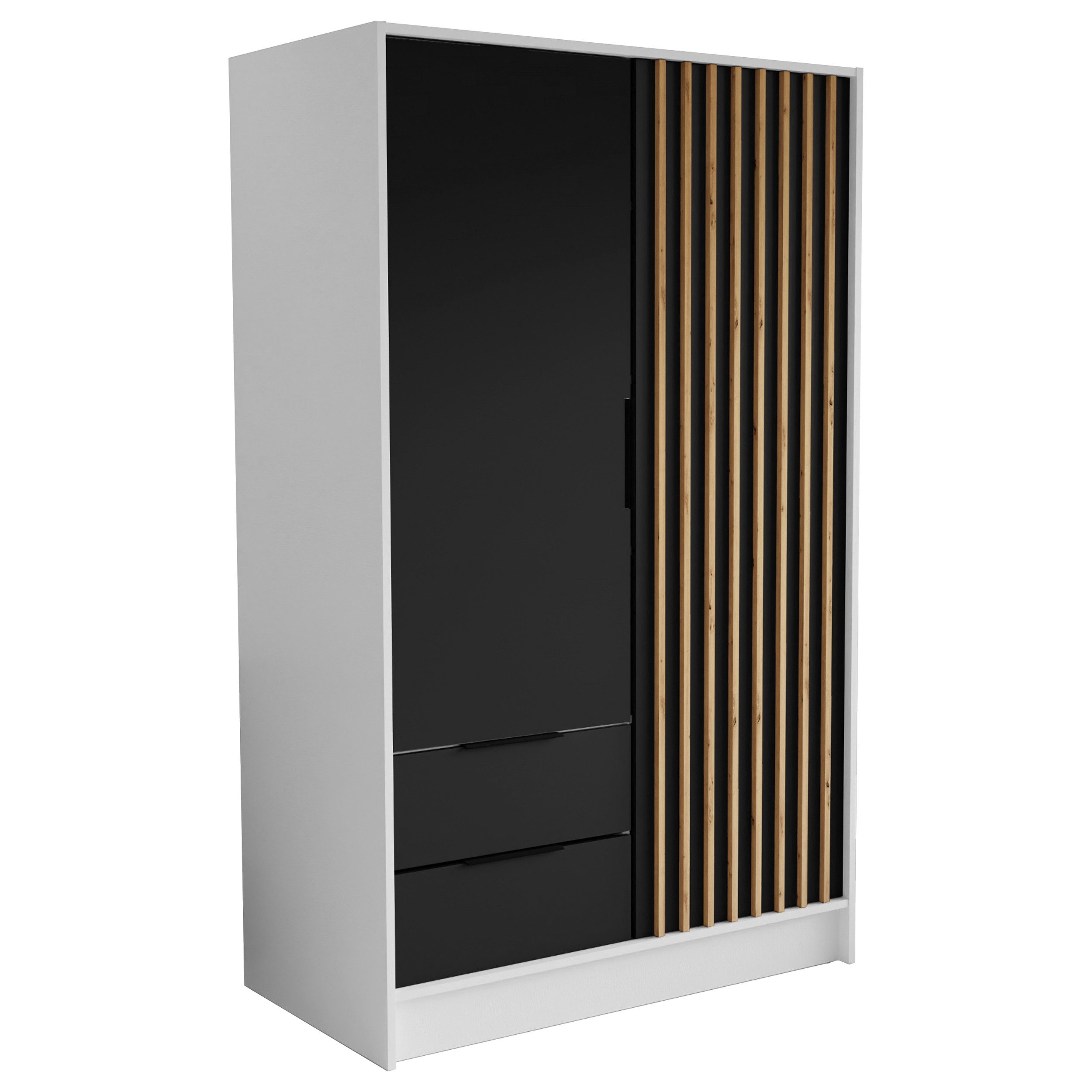 Beautysofa Drehtürenschrank NORI Breite: 102/150,5/200 cm, günstig online kaufen