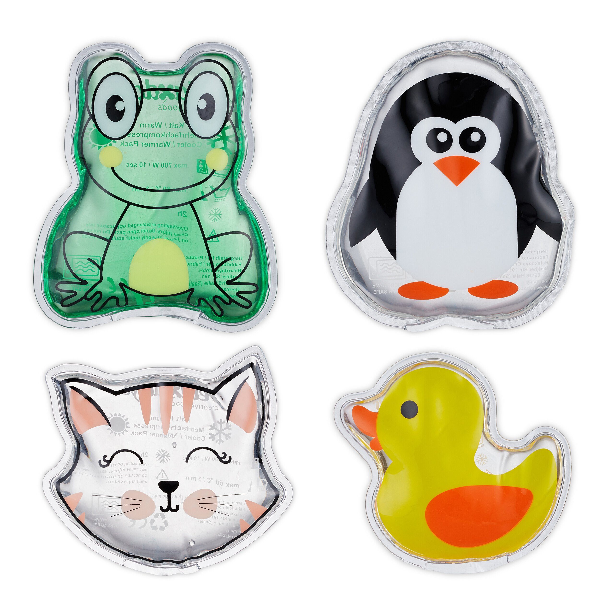 relaxdays Kühlpad Kühlpads Kinder 4er Set, 4-tlg.