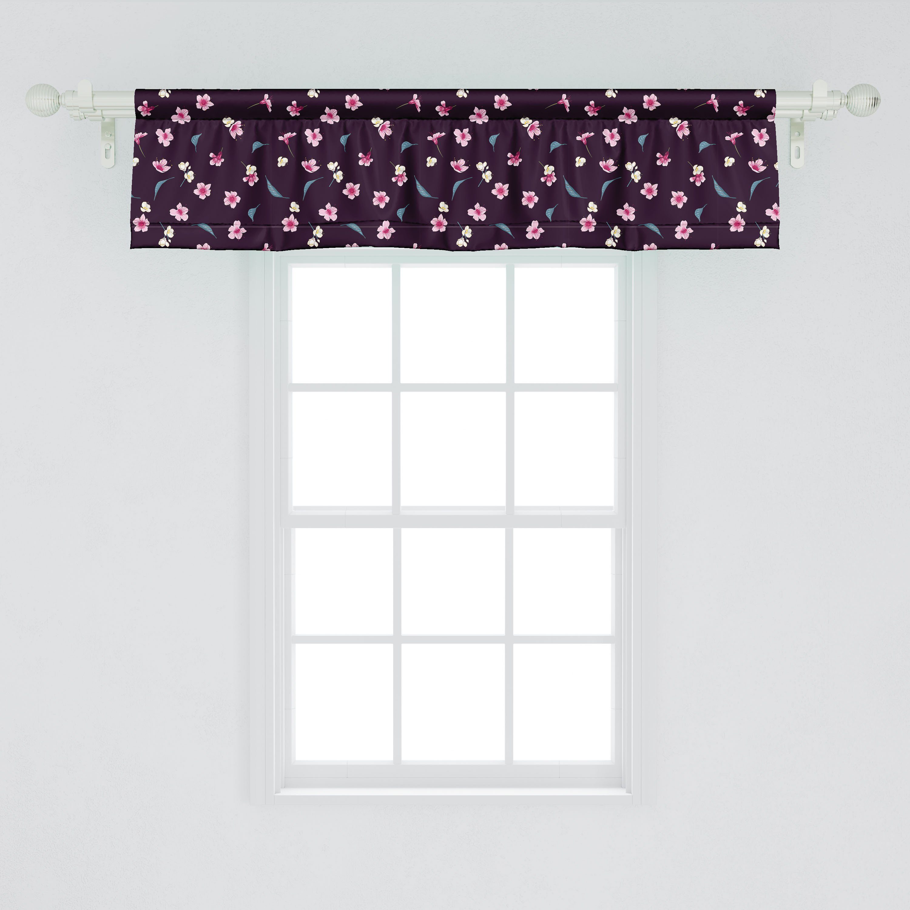 Stangentasche, Vorhang Muster Küche Volant Dekor Scheibengardine Yozakura Abakuhaus, Schlafzimmer für Kirschblüte Microfaser, mit
