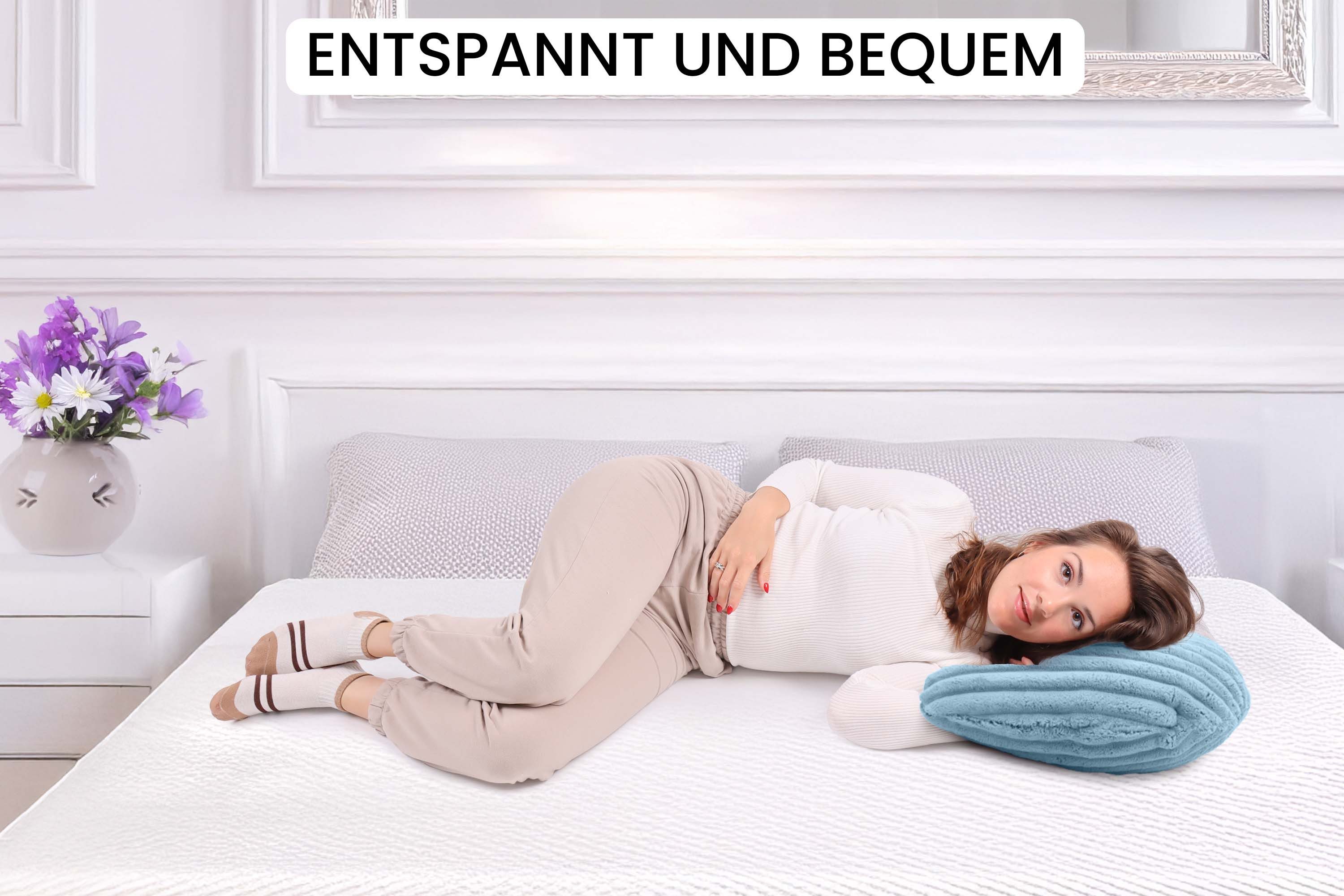 Amilian Stillkissen Schwangerschaftskissen Stillhörnchen mit Bezug, Pregnancy Pillow, Stillkissen klein - Lagerungskissen Erwachsene, Stillmond - Lagerungskisse – Bild 5 von 5