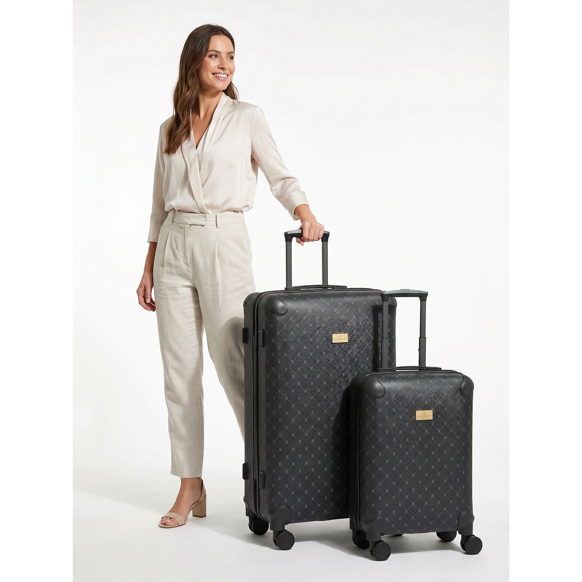 Lazarotti Trolleyset Palermo, 4 Rollen, (2-teilig, 2 tlg), Polypropylen, PVC
