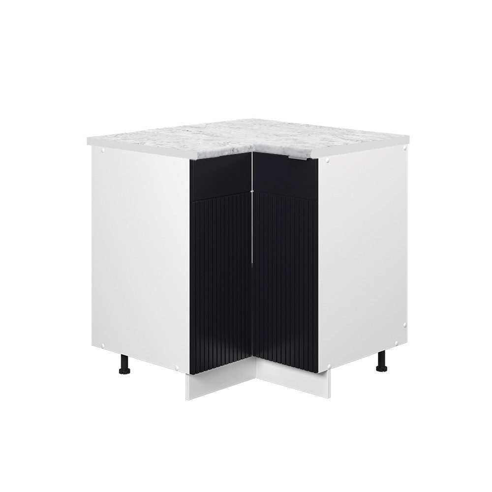 Vicco Eckunterschrank Fame-Line, Schwarz gestreift/Weiß, 80.5 günstig online kaufen