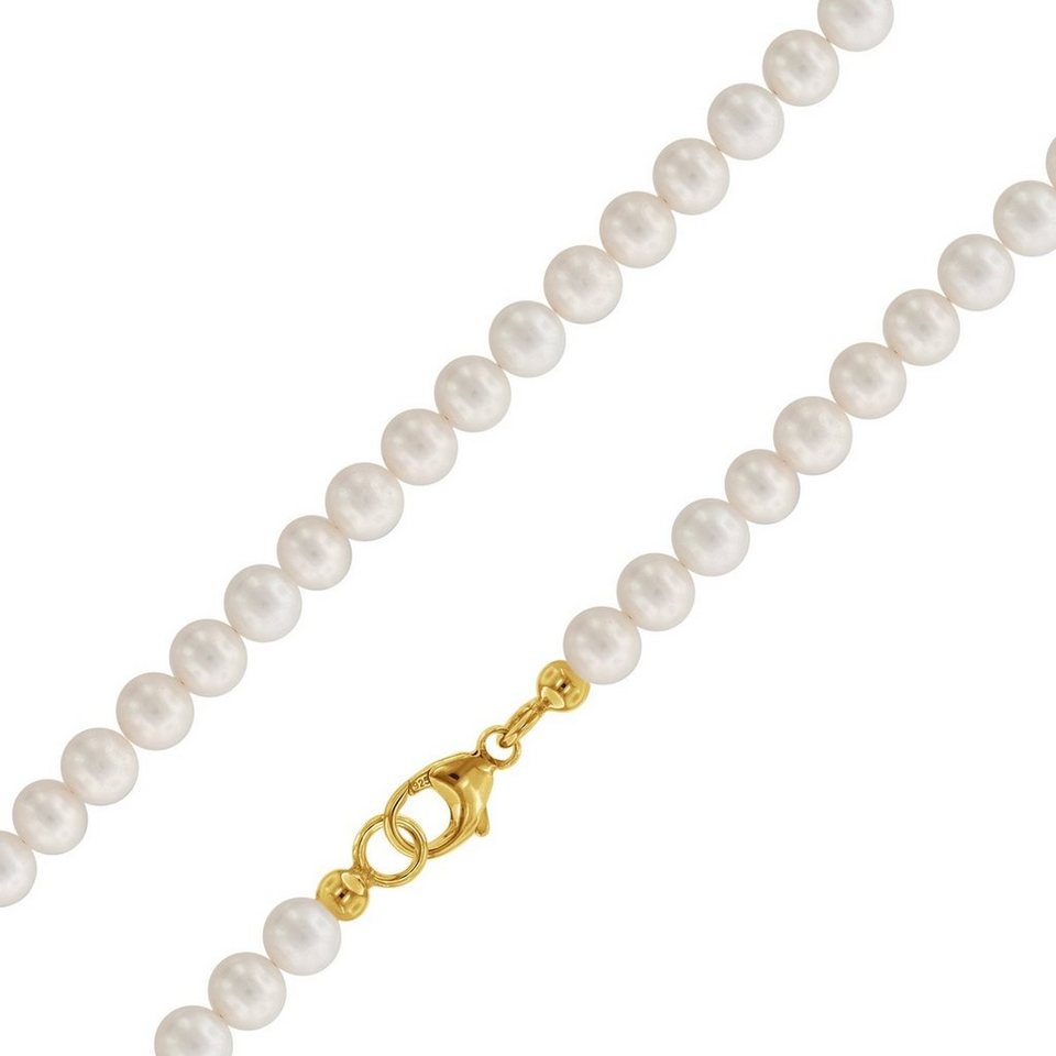 trendor Perlenkette Perlenkette Süßwasser-Zuchtperlen 5-6 mm, Schließe:  Karabinerverschluss