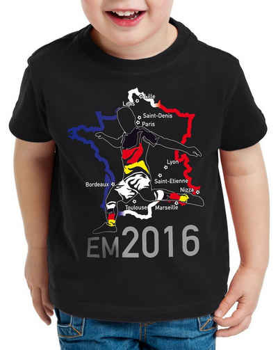 style3 Print-Shirt Kinder T-Shirt EM2016 Deutschland Fan Frankreich Fussball Spiele Trikot Germany