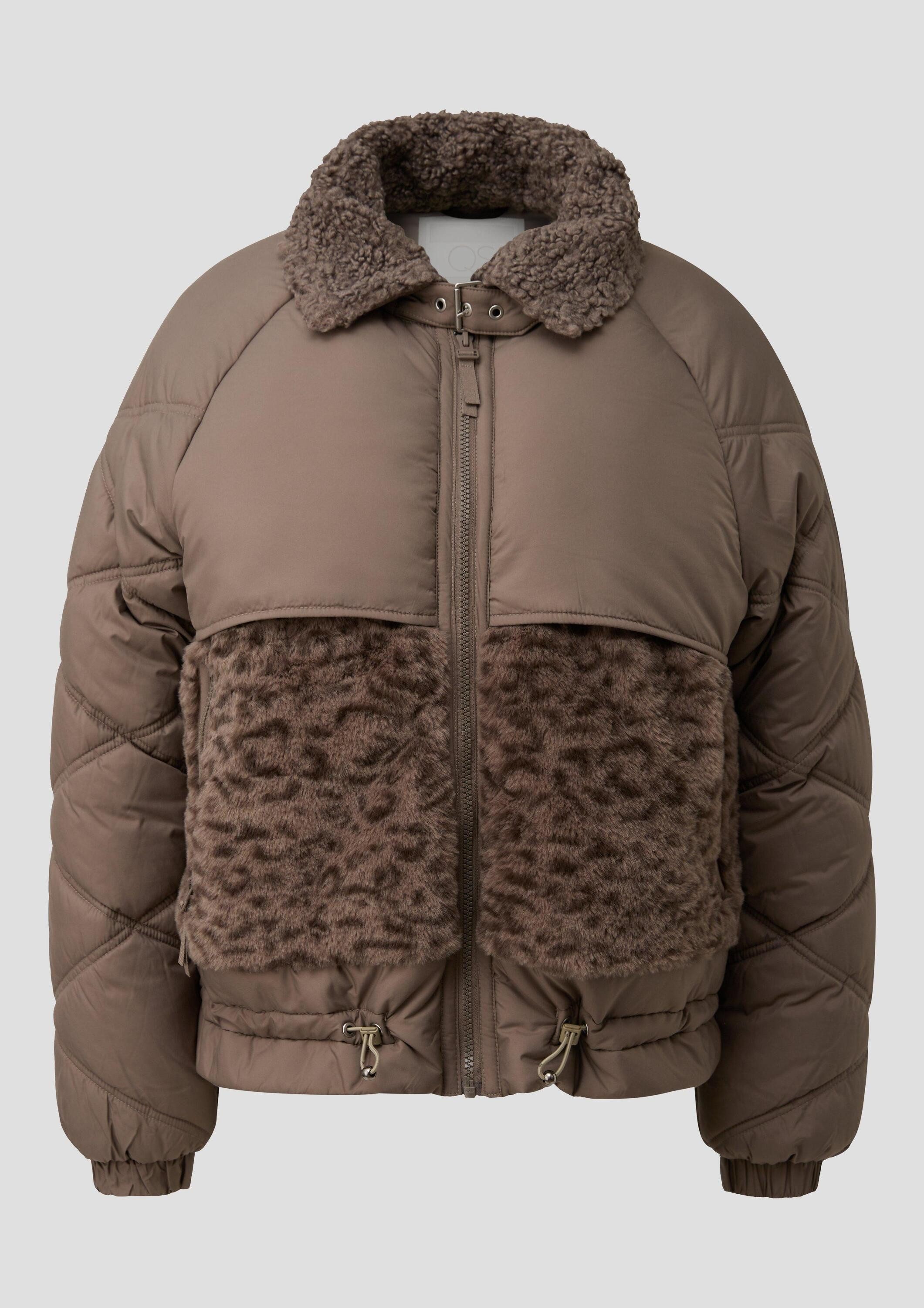 QS Winterjacke Outdoor-Jacke Wattierte Jacke im Materialmix