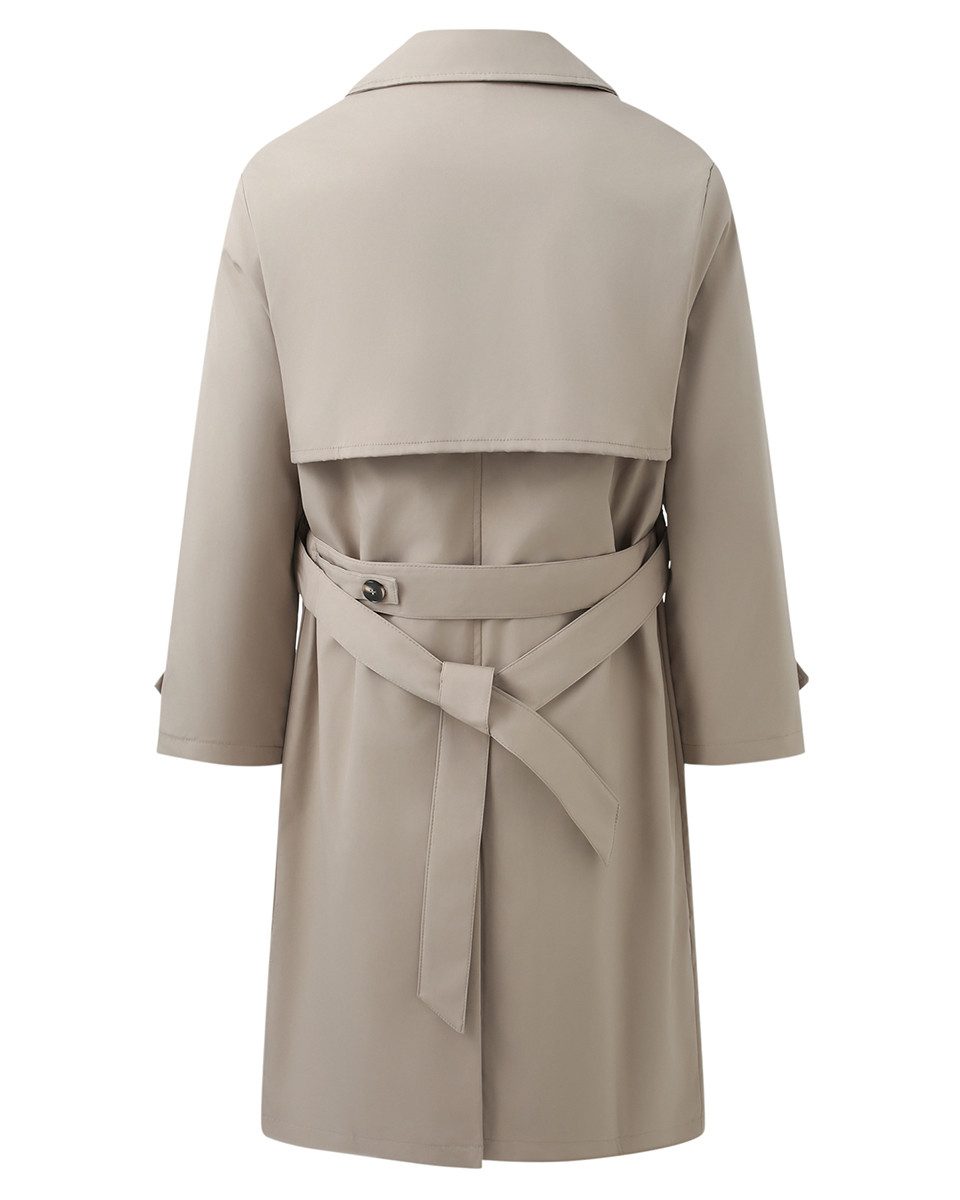Allthemen Trenchcoat mit Gürtel Herren Langmantel zweireihig Mantel klassische Herbstjacke