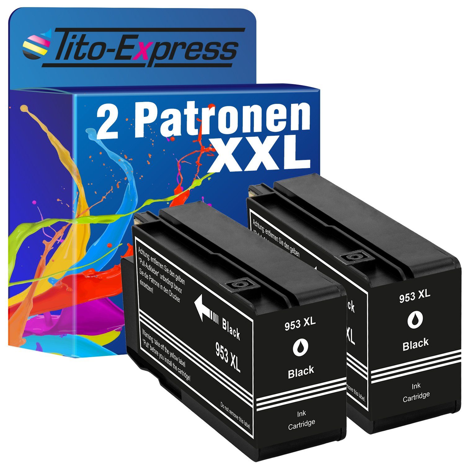 Tito-Express 2er Set ersetzt HP 953 XL 953XL Black Tintenpatrone (Doppelpack, für Officejet Pro 8710 8715 8740 8720 8718 7730 8728 8719 7740 7720)