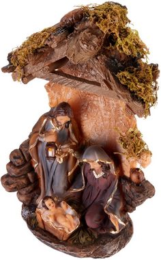 BRUBAKER Krippenfigur Krippenfigur Heilige Familie - Jesus, Maria und Josef (25 cm Weihnachtsfigur mit handbemalten Figuren, 1 St), Krippenszene Weihnachtsdekoration - Tischdekoration aus Polyresin