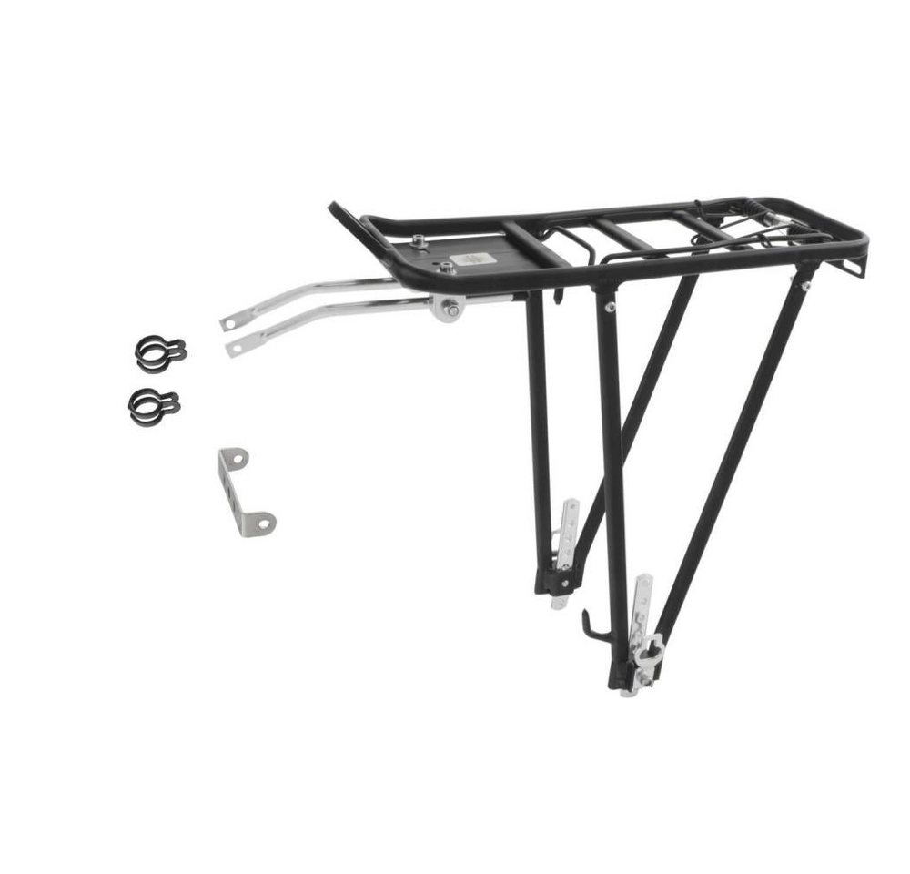 M-Wave Fahrrad-Gepäckträger M-WAVE Alu-Gepäckträger Ventura 24-28" schwarz, 25 kg, Federklappe, Re