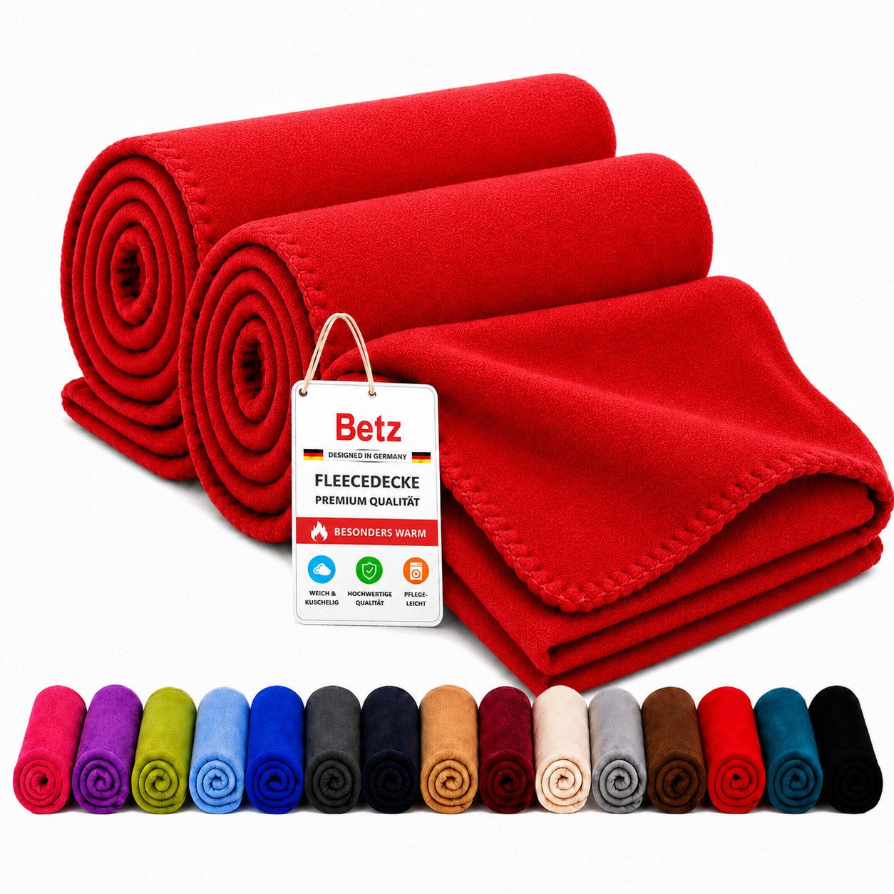 Wohndecke Fleecedecke 2 Stück 130x170 cm 180g/m² – Flauschige Sofadecke, Betz