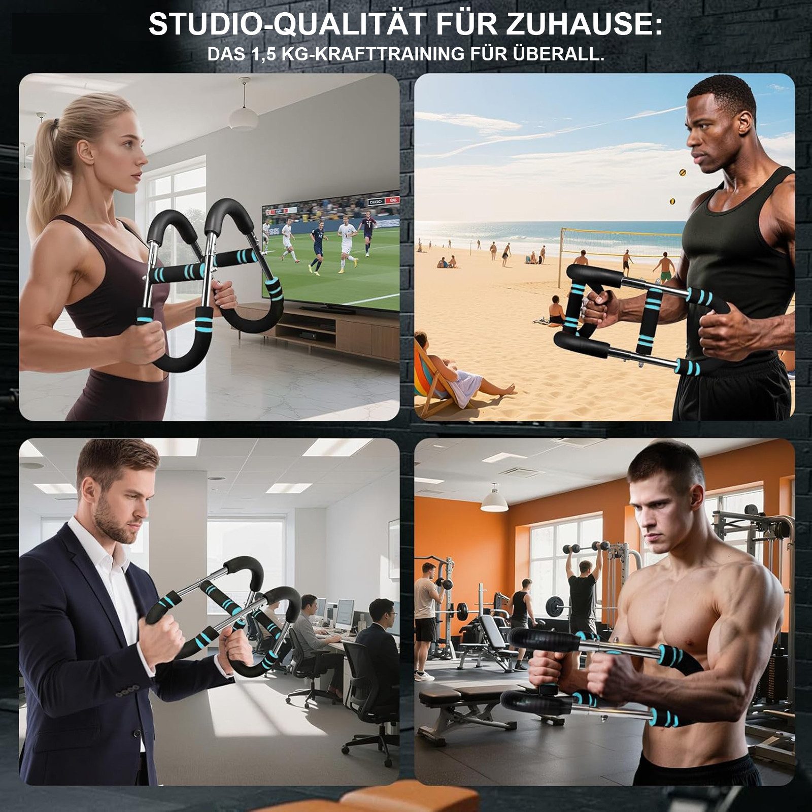 SURFOU Multitrainer Twister Armtrainer,Verstellbares Brust Trainingsgerät (30-50 kg), Anti-Rutsch-Griffen & Doppelfedersicherheit für Arme/Brust/Beine etc