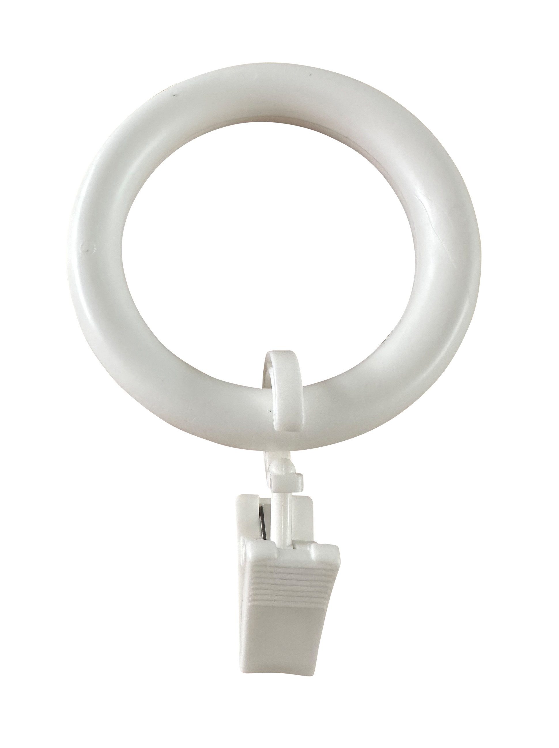 rewagi Gardinenring Gardinenringe mit Klammern 10er-Set Weiß Ø55/39 mm Made in Germany, Gardinen, Gardinenschienen, Gardinenstangen, Innenlaufsysteme, Vorhänge, – Bild 4 von 5