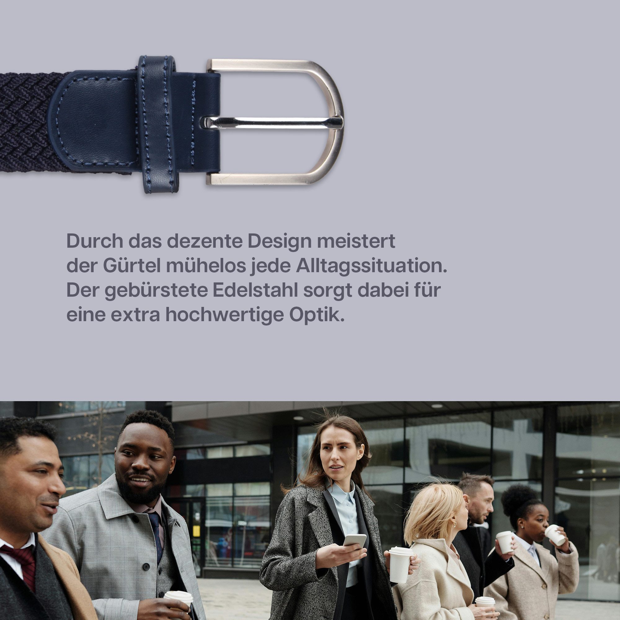 hemmy Fashion Stretchgürtel geflochten aus Stoff (1-St) 16 verschiedene Farben/Designs, 3 Größen, ohne Löcher, stufenlos