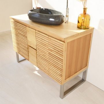 wohnfreuden Waschbeckenunterschrank Waschtisch-Unterschrank SHADE 120 cm breit aus Teakholz