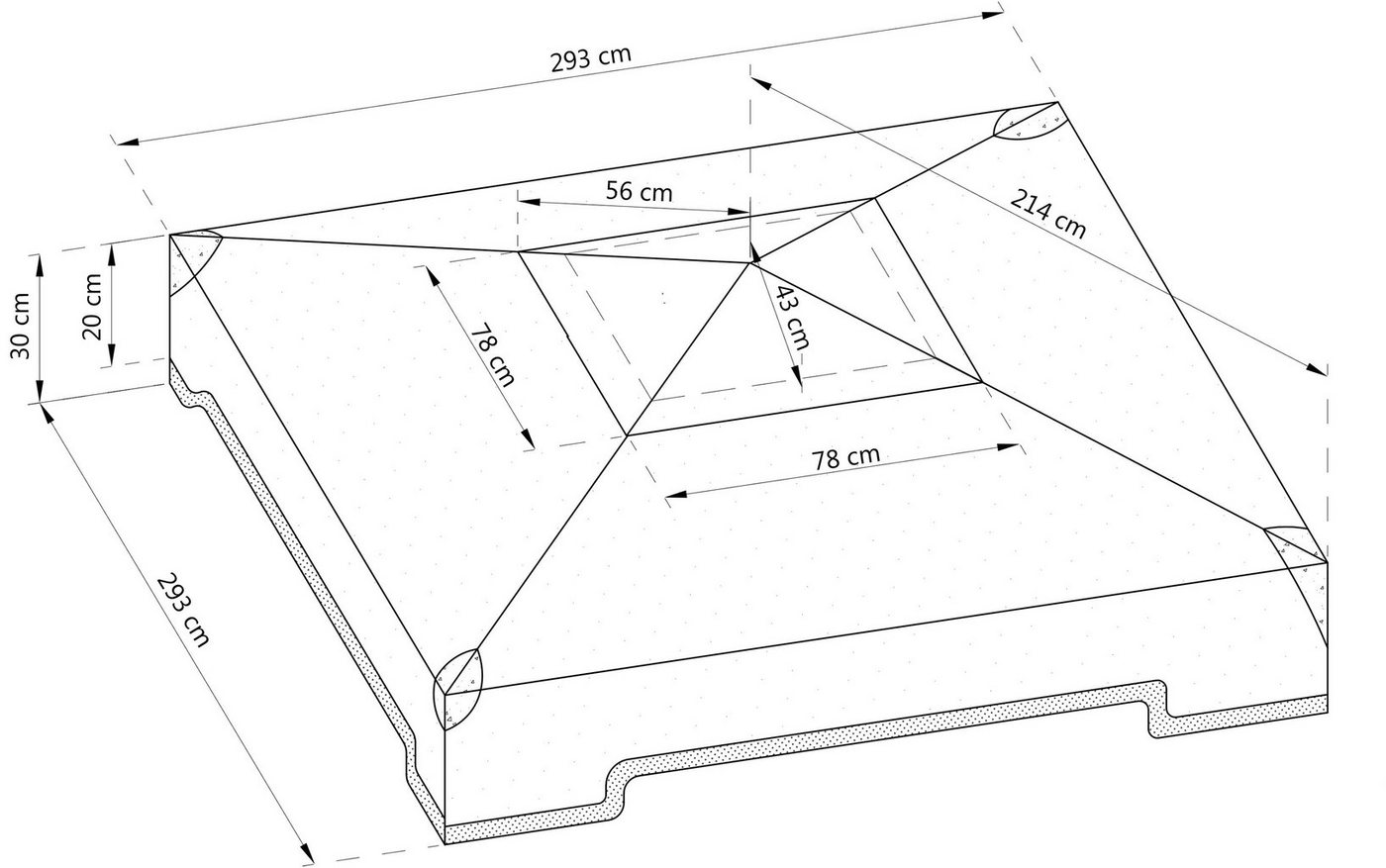 Thumbnail - Dehner Pavillon Ersatzdach für Pavillon Granada, 293 x 293 cm, Robustes Ersatzdach aus Polyester für den Pavillon Granad...