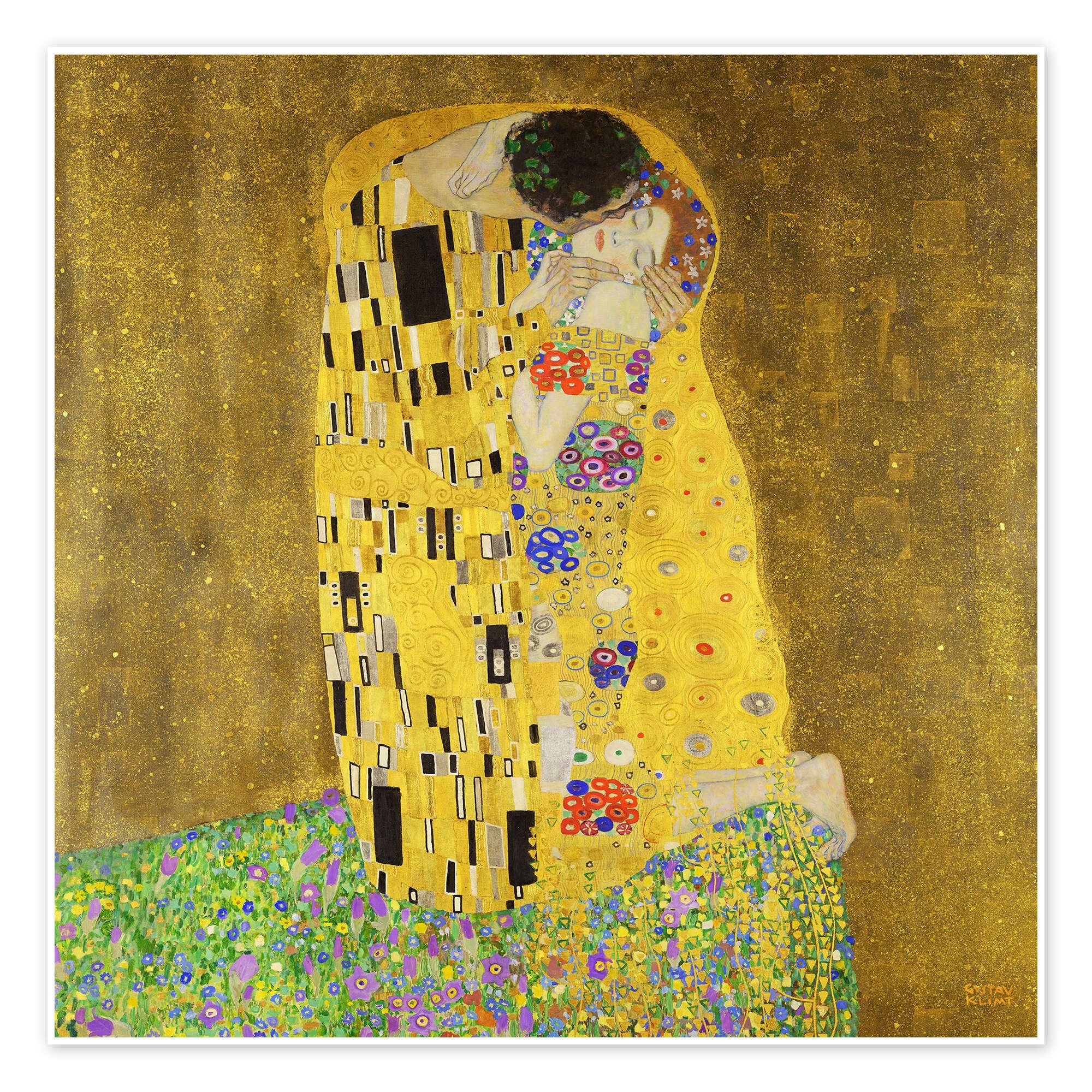 Posterlounge Wandbild Der Kuss, Gustav Klimt, erhältlich als Poster, Leinwandbild, Wandsticker oder Acrylglasbild
