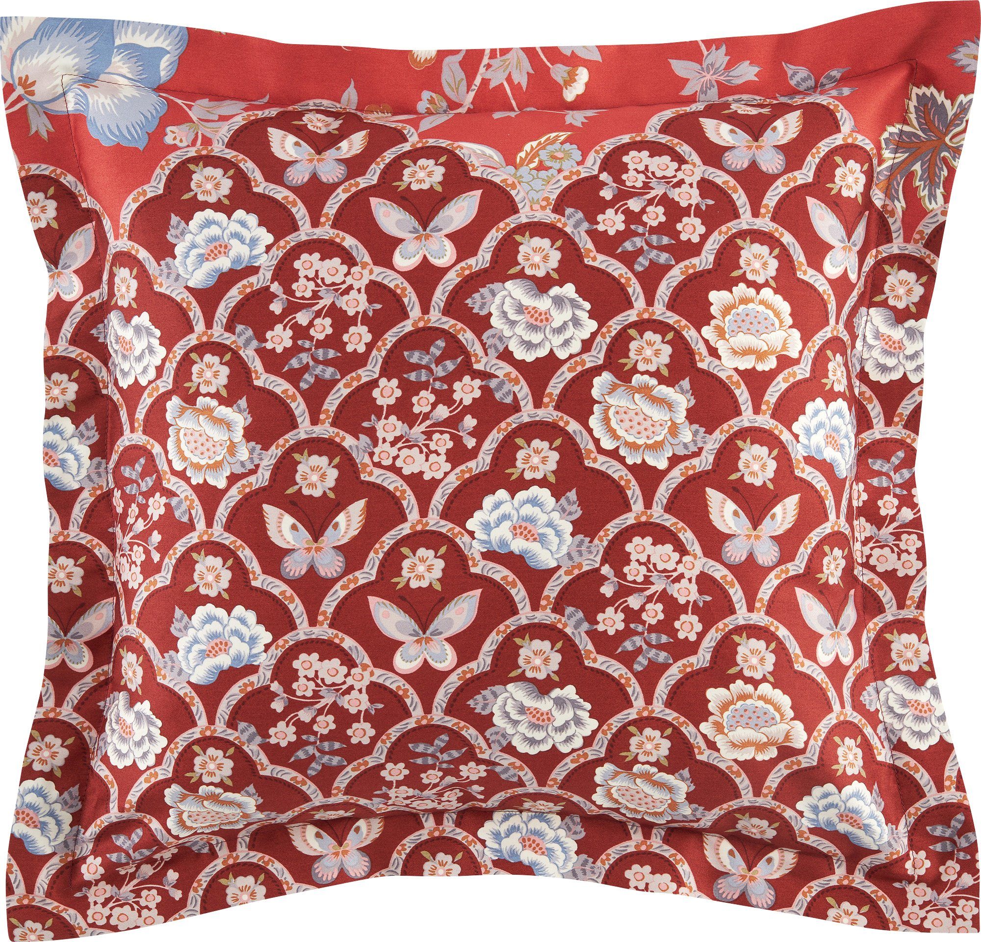 Bassetti Kuschelkissenbezug Indian Roses - Feinsatin 40x40 Cm Gelb Blumenmuster