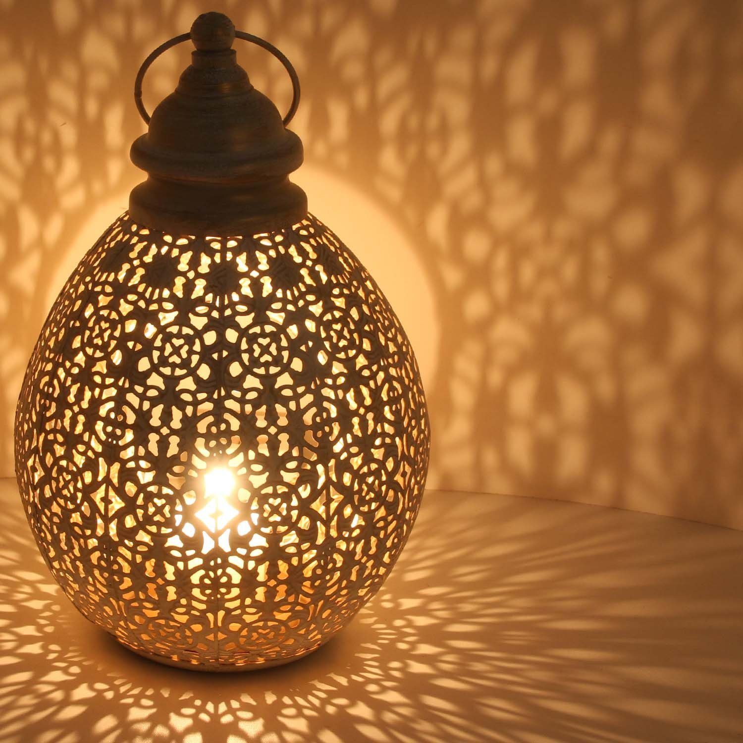 Casa Moro Kerzenlaterne Orientalische Laterne Omnia M in Shabby Chic Weiß G günstig online kaufen