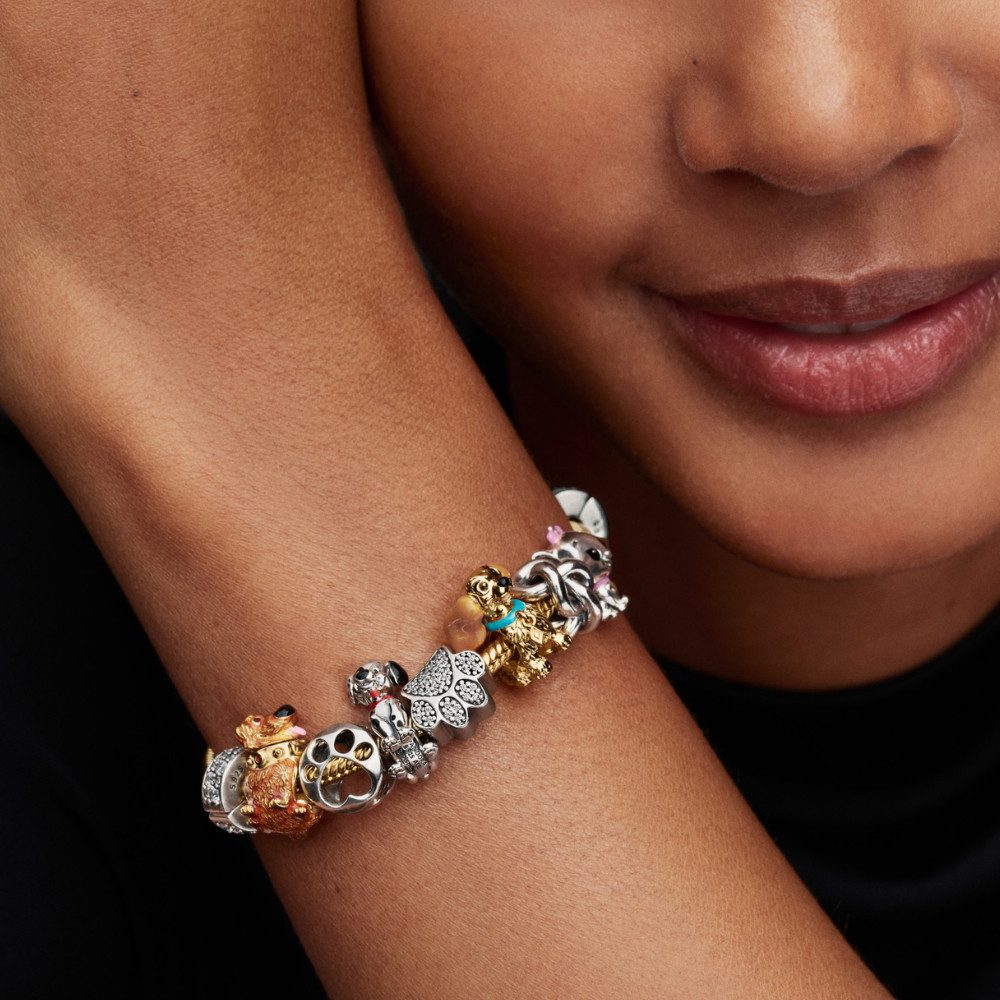 Pandora Charm-Einhänger 764468C01, Disney, Susi und Strolch, Vergoldet
