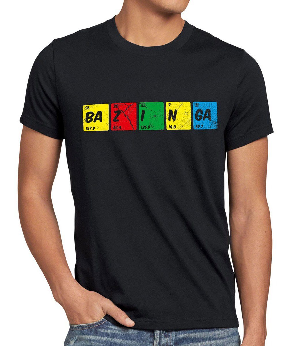 style3 Print-Shirt Herren T-Shirt big schwarz bazinga cooper chemie Sheldon tbbt Periodensystem theory bang
