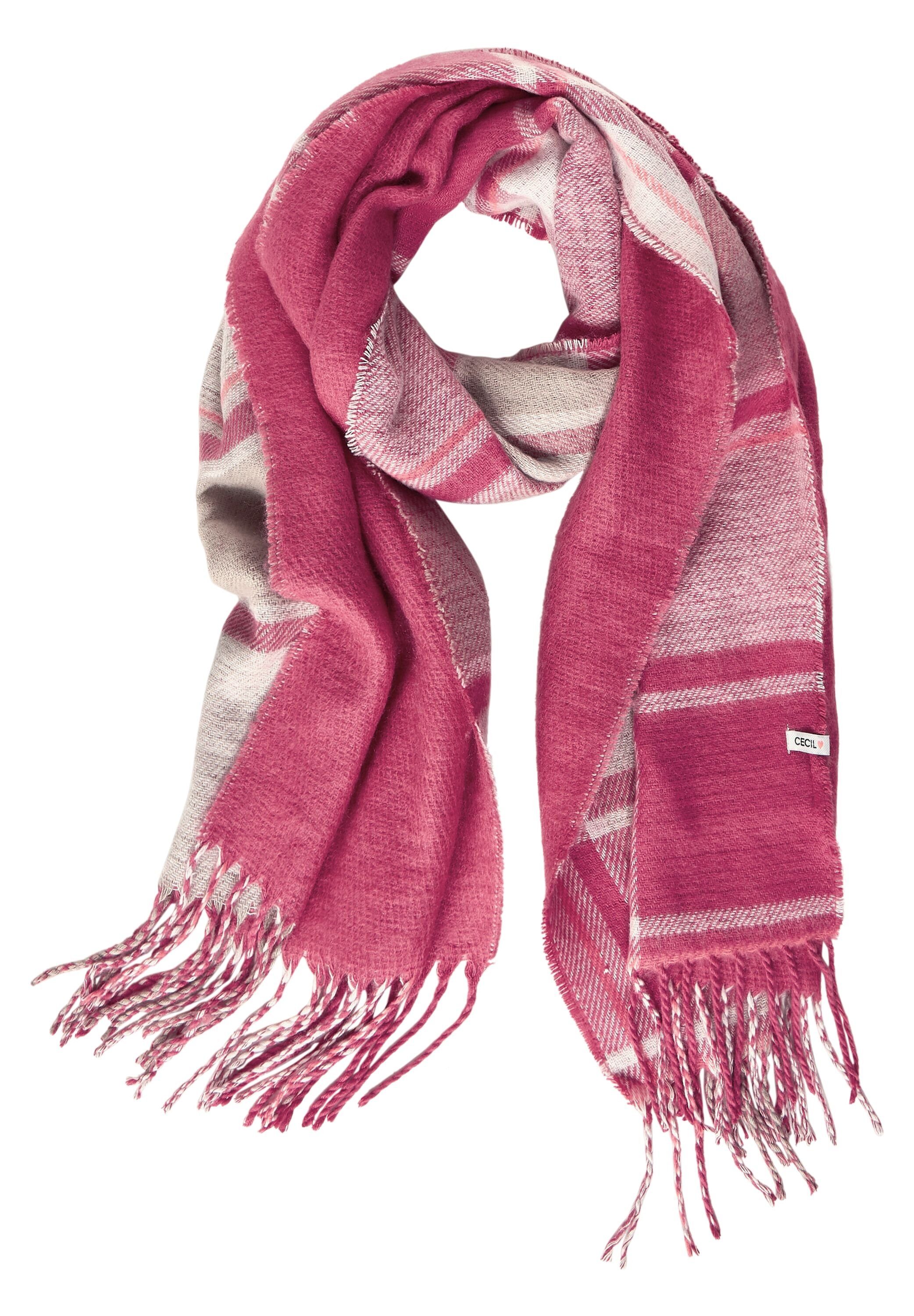 Cecil Schal Doubleface Scarf, Doubleface-Optik: eine Seite einfarbig, die andere kariert