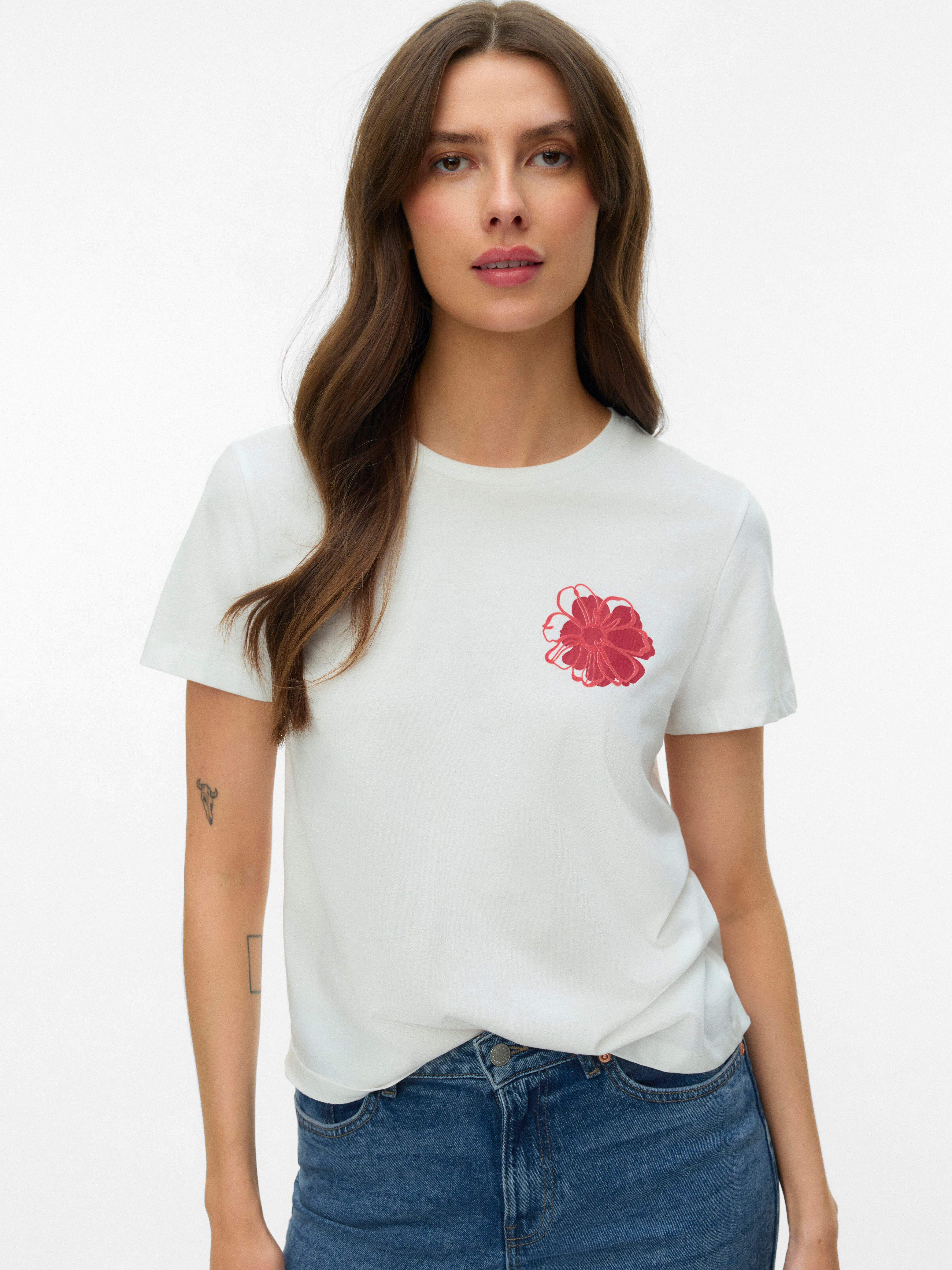 Vero Moda Kurzarmshirt VMVANJA SS TOP BOX JRS Baumwolle