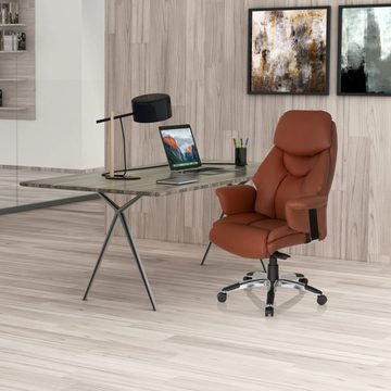 hjh OFFICE Drehstuhl Luxus Chefsessel PRADO Leder mit Armlehnen (1 St), Bürostuhl ergonomisch
