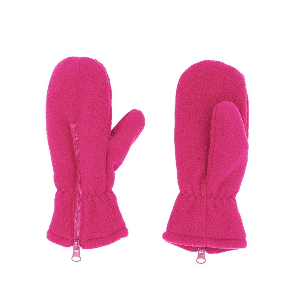 MAXIMO Multisporthandschuhe pink sun Daumen Fleece, Reißverschluß MINI-Fausthandschuhe