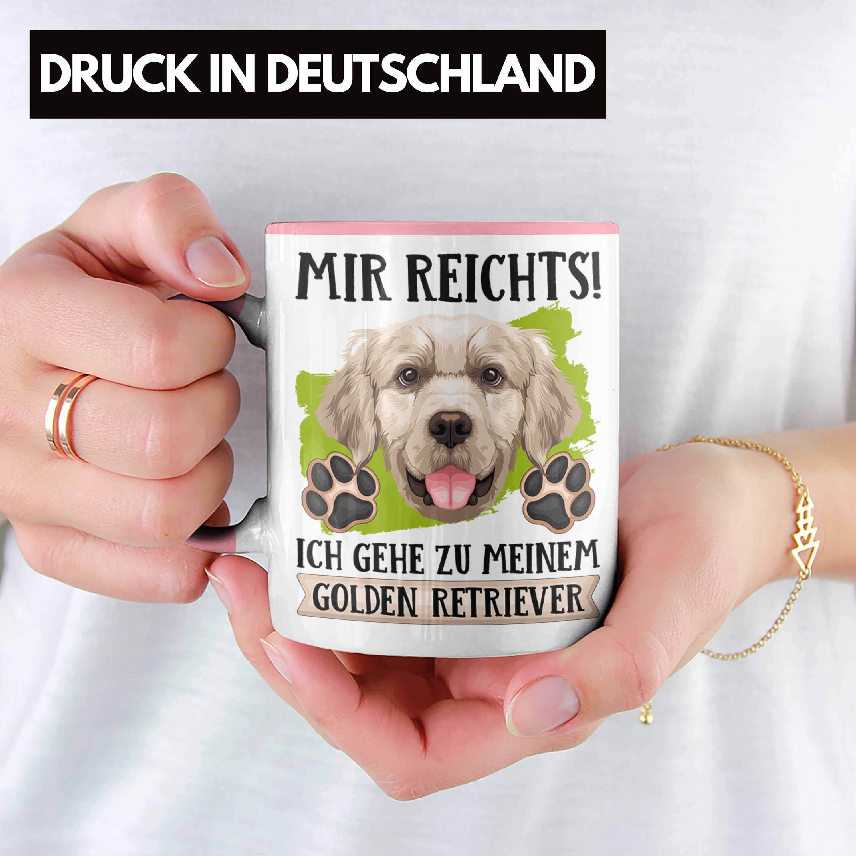 Geschenk Tasse Trendation Besitzer Rosa Lustiger Golden Retriever Spruch Geschenkidee Tasse