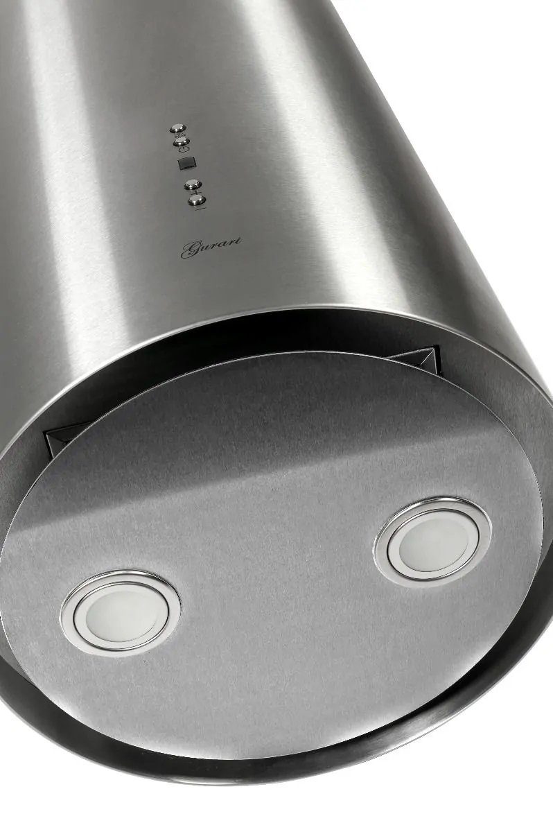 GURARI Inselhaube GCH I 385 36 IS Prime+5 Jahres Garantie/ GCH I 385 36 IS Prime+5 Jahres Garantie, Runde Insel Dunstabzugshaube 36 cm, Edelstahl, Deckenhaube, 1000m³/h