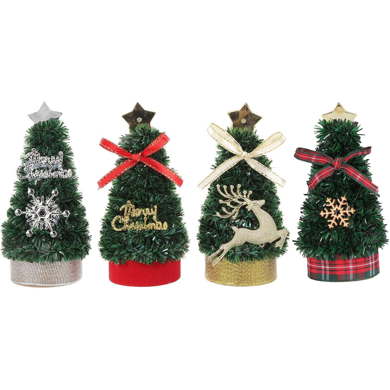 Coonoor Künstlicher Weihnachtsbaum 4 Stück Mini-Weihnachtsbäume, Puppenhaus günstig online kaufen