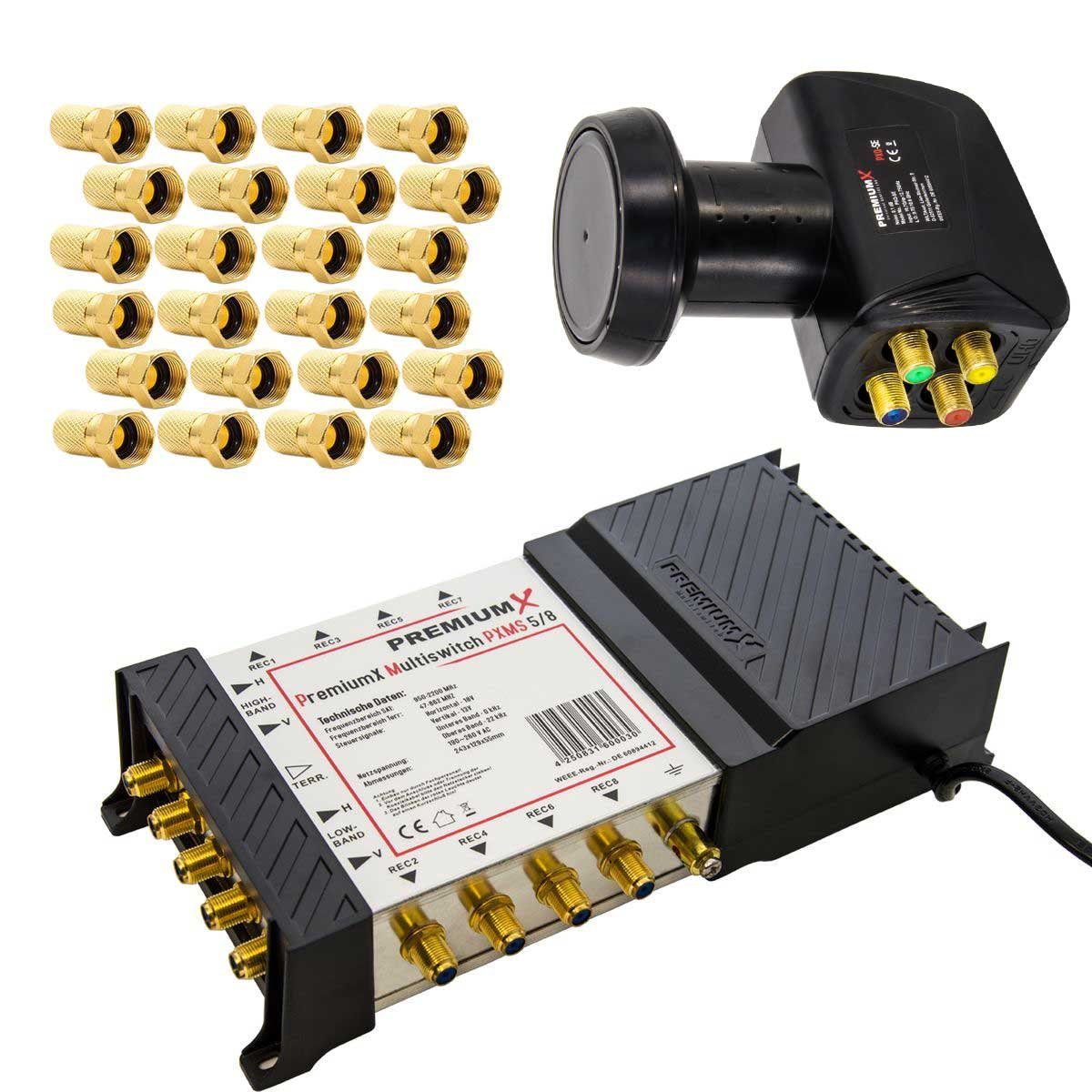 SAT-Multischalter Multischalter PXMS 5/8 für 8 Teilnehmer Quattro LNB 24 F-Stecker
