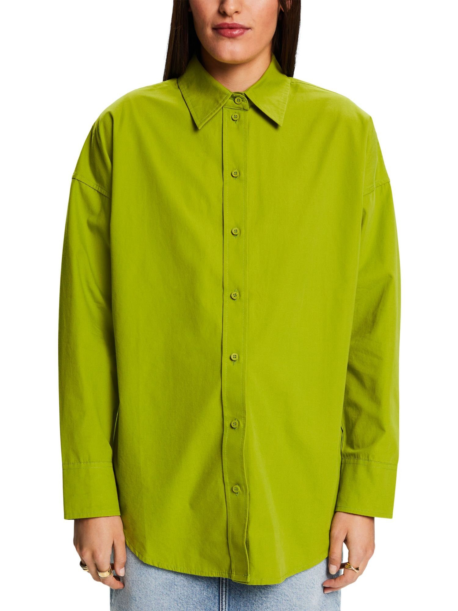 Langarmbluse aus Baumwoll-Popeline Esprit GREEN LEAF Hemd
