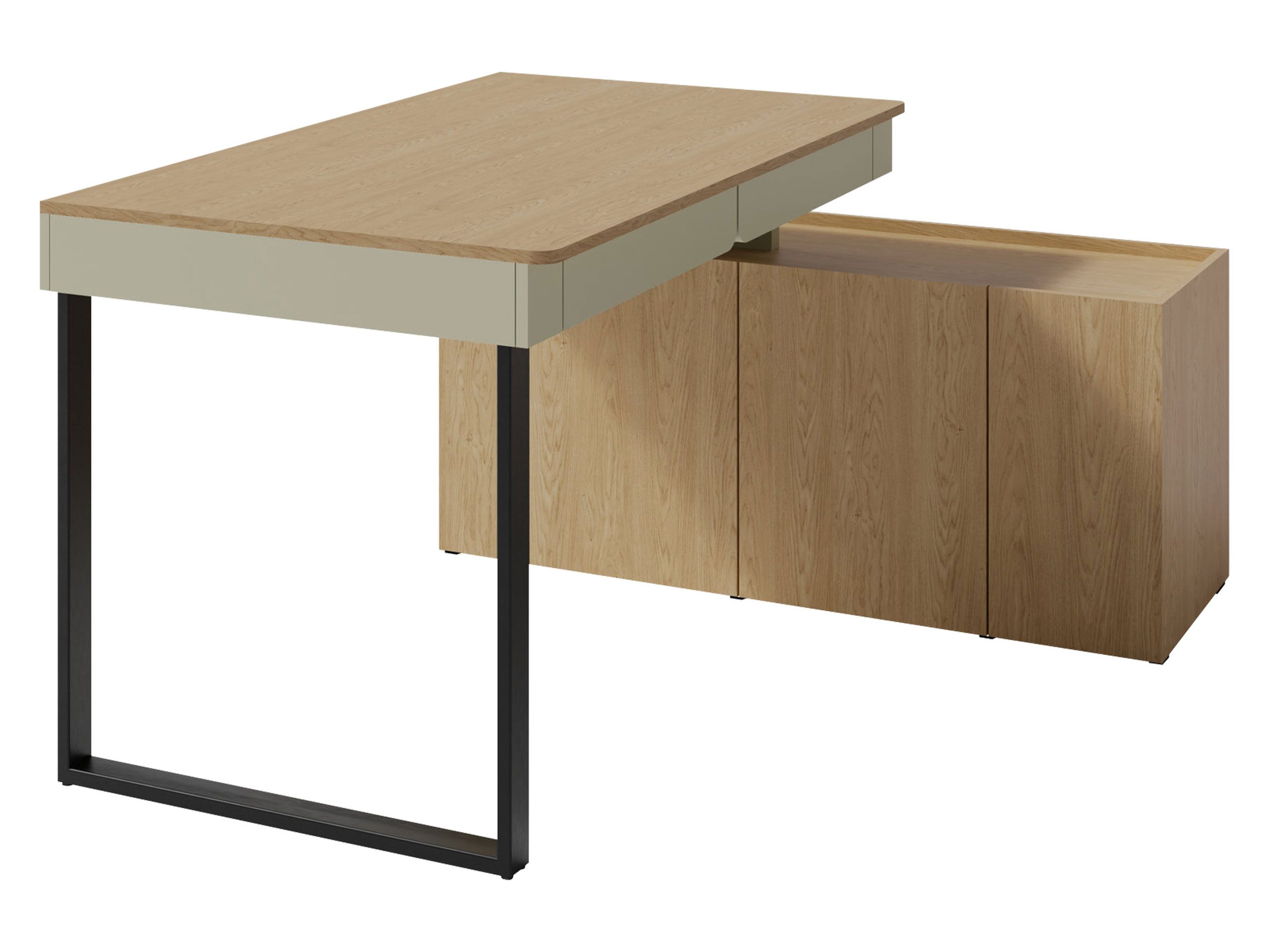 MIRJAN24 Schreibtisch Luca LC10 (mit drei Drehtüren und zwei Schubleden), Universell - links / rechts