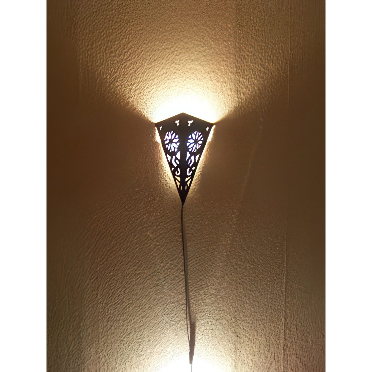 Marrakesch Orient & Mediterran Interior Wandleuchte Orientalische Wandlampe Nuria handgemacht aus Metall in Schwarz 36 cm, Handarbeit