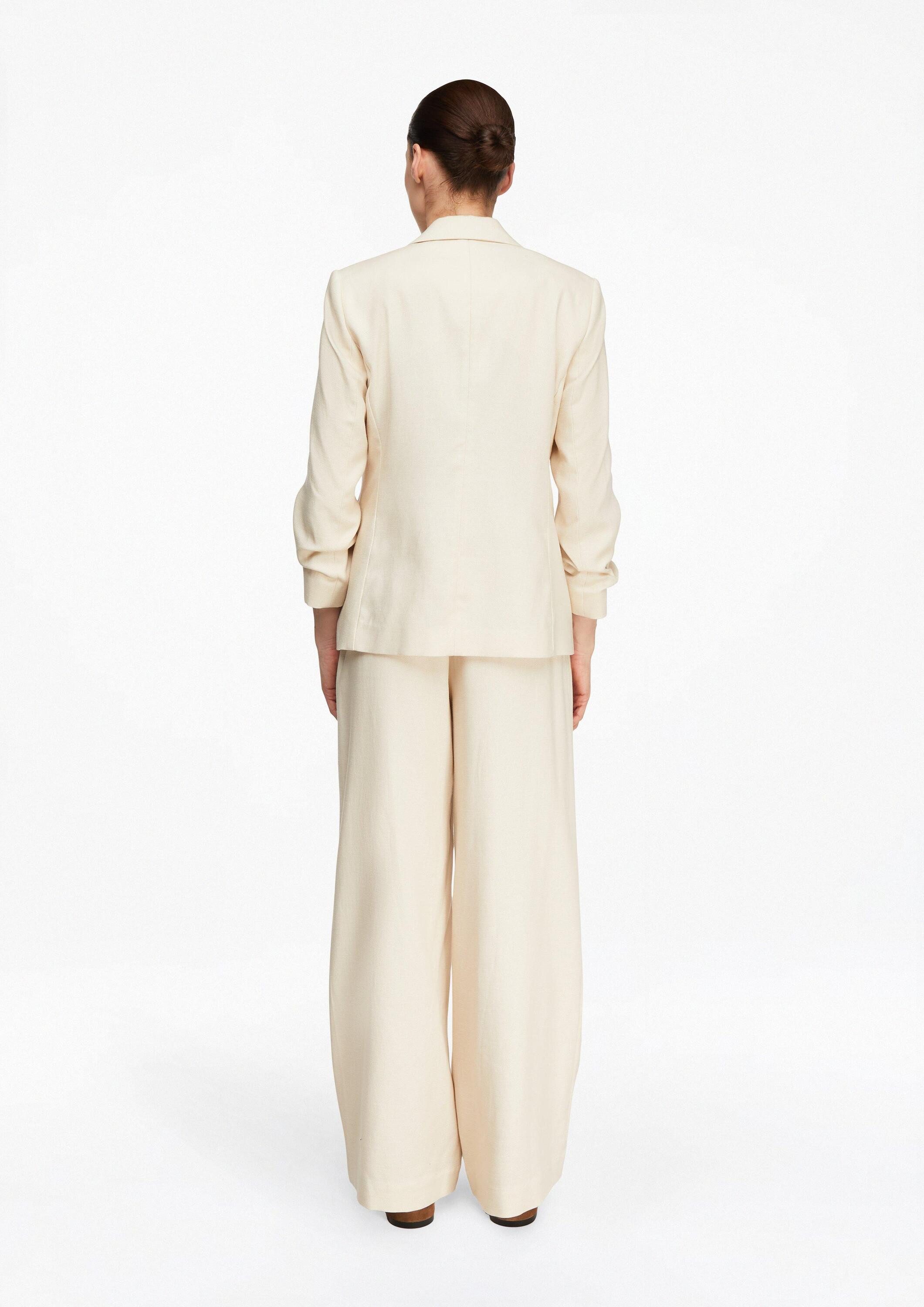 comma Chinos Hose Strukturierte Wide-Leg-Hose aus Lyocellmix