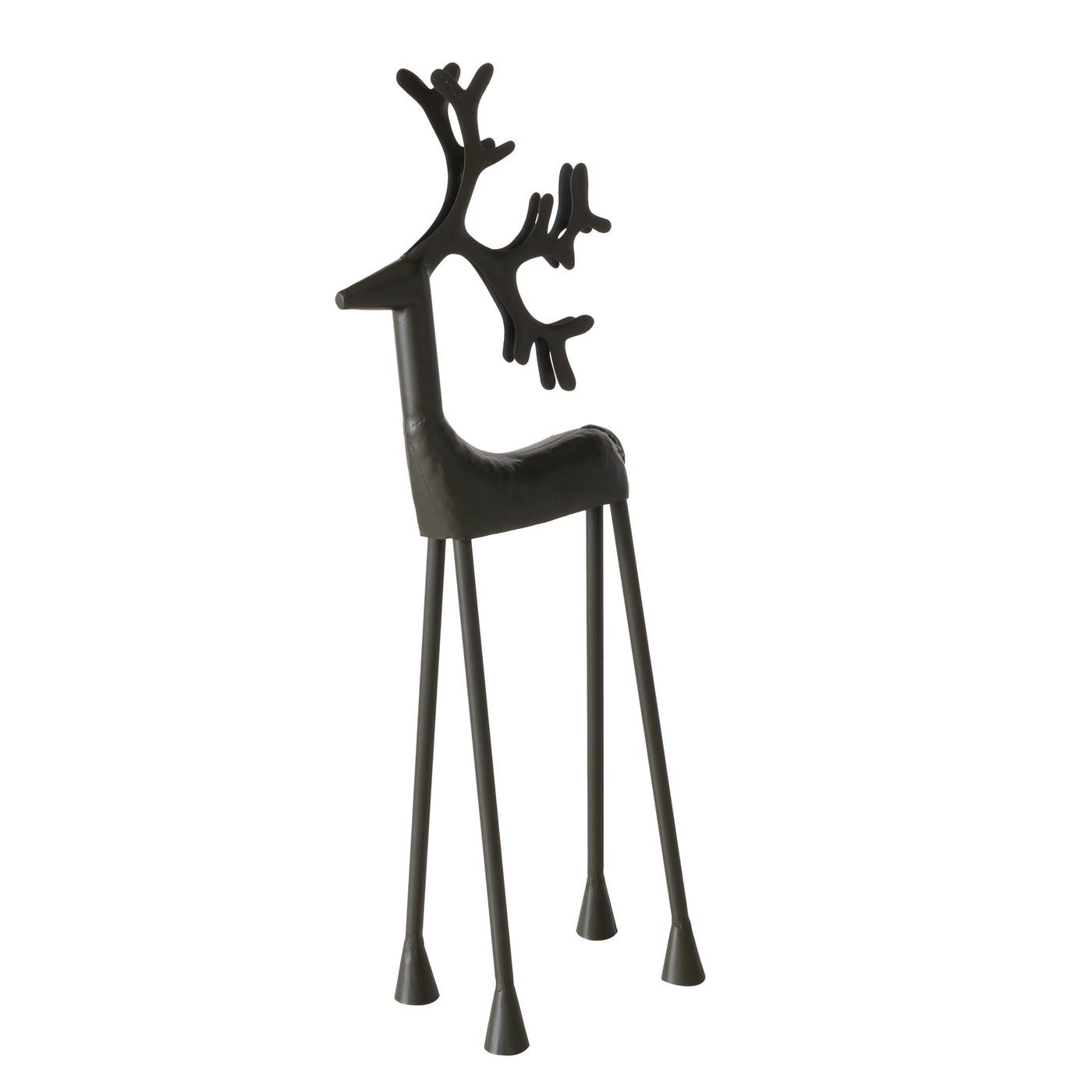 Weihnachtsfigur Dekofigur Hirsch Hugo aus schwarzem Metall - 55,5 cm