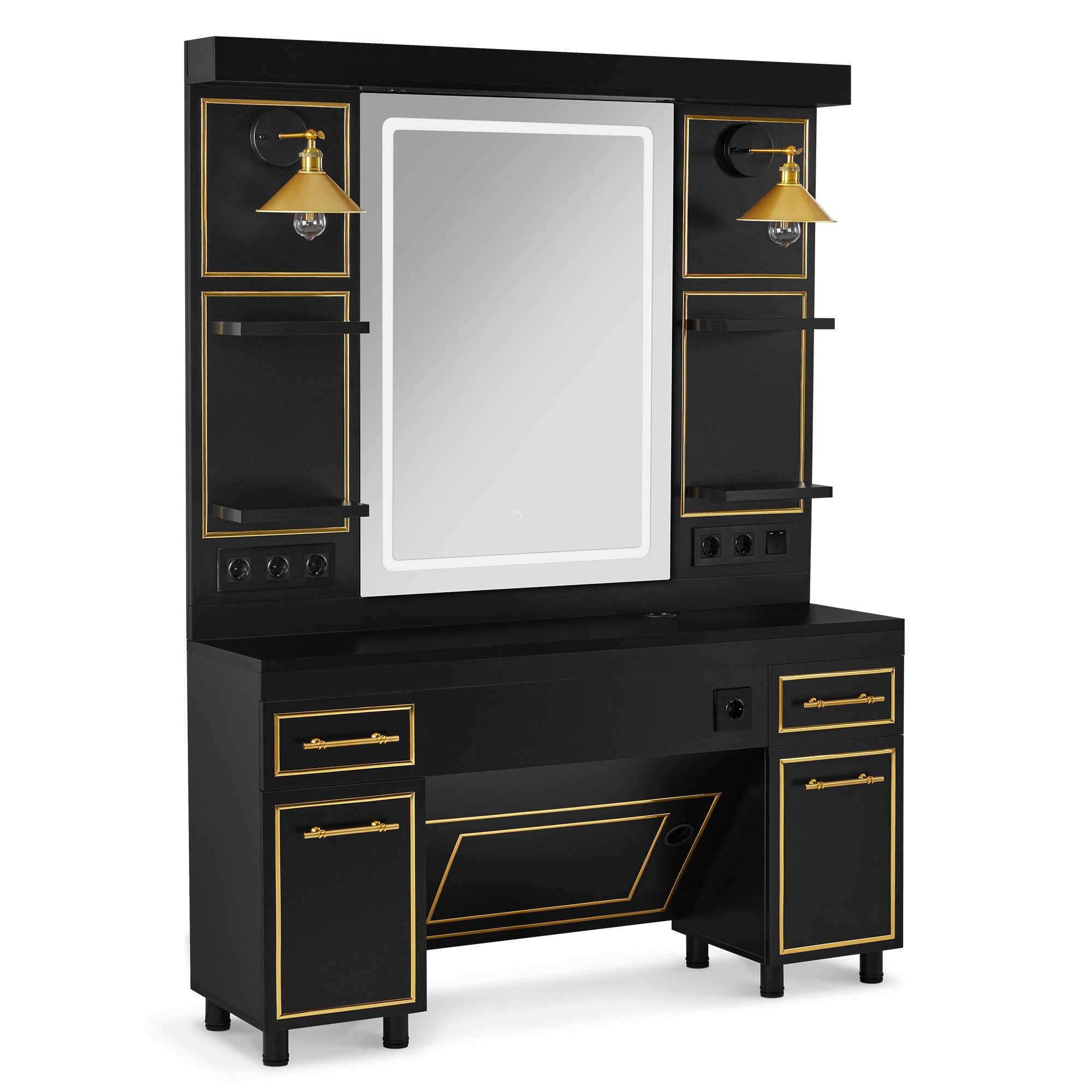 Barberpub Spiegelschrank BarberPub Friseurplatz mit Ablagen günstig online kaufen