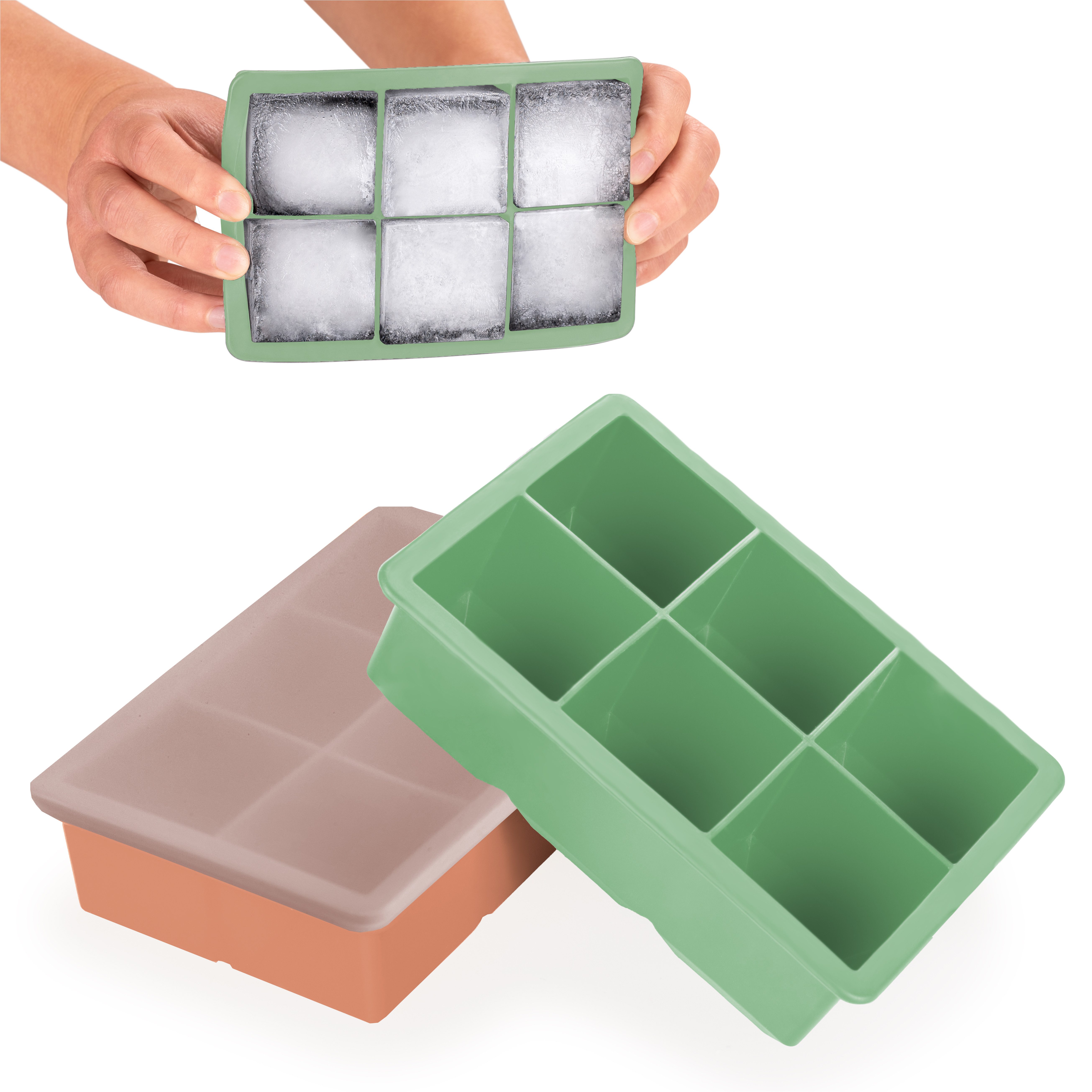 Blumtal Eiswürfelform Формочки для кубиків льоду Silikon mit Deckel - BPA-freie Silikon Eiswürfelform, (3-tlg)