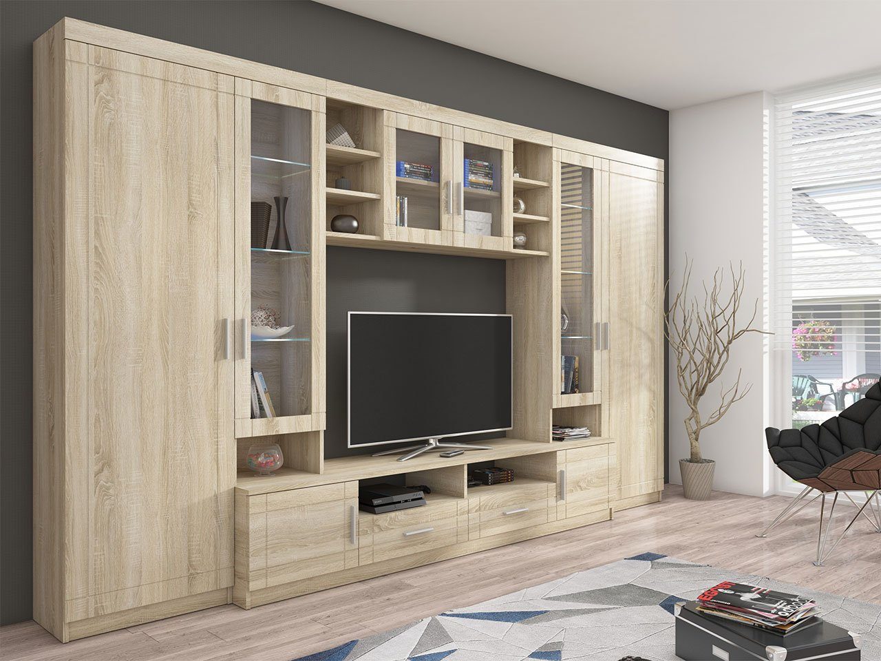 MIRJAN24 Wohnwand Paris, (Komplett-Set, Hochschranke, Hochvitrine, günstig online kaufen